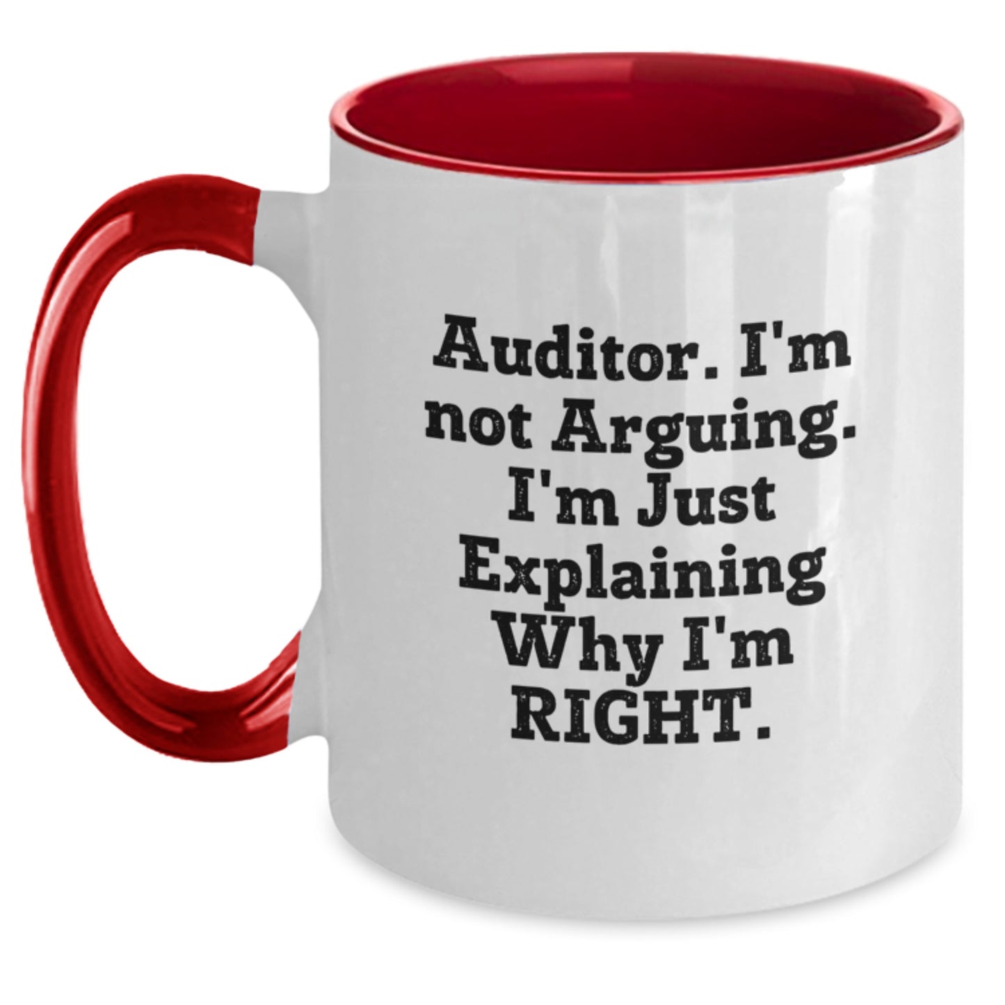 Birthday Gift for Her Auditor Two Tone Coffee Mug Present in Black White - Main