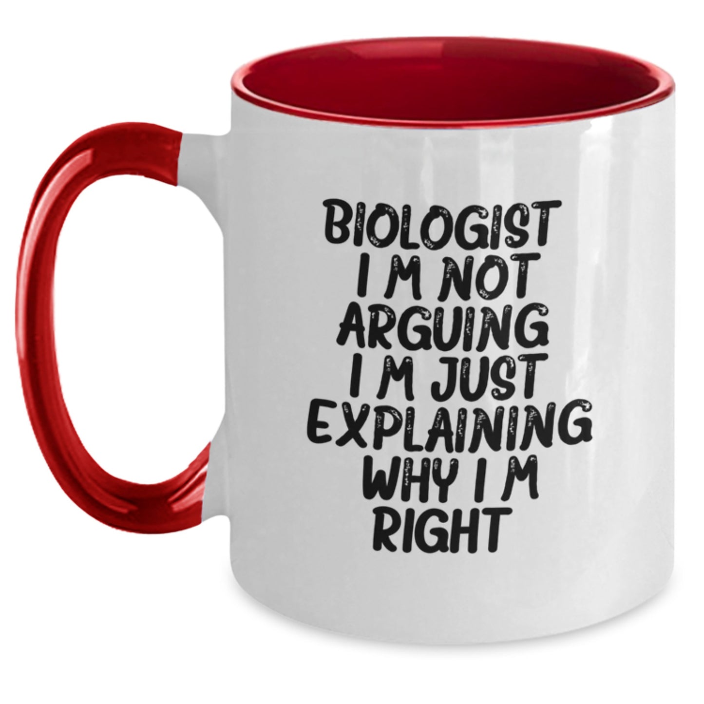 Witty Biologist Two Tone Mug – Birthday Gift for Friends in Black & - Main