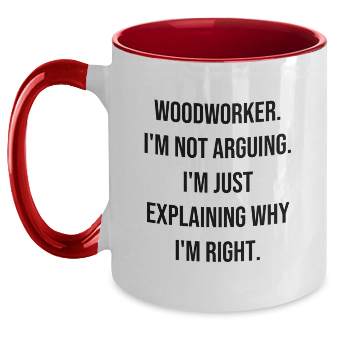 Woodworker Keepsake Mug for Him Birthday Gift Black & White Ceramic - Main