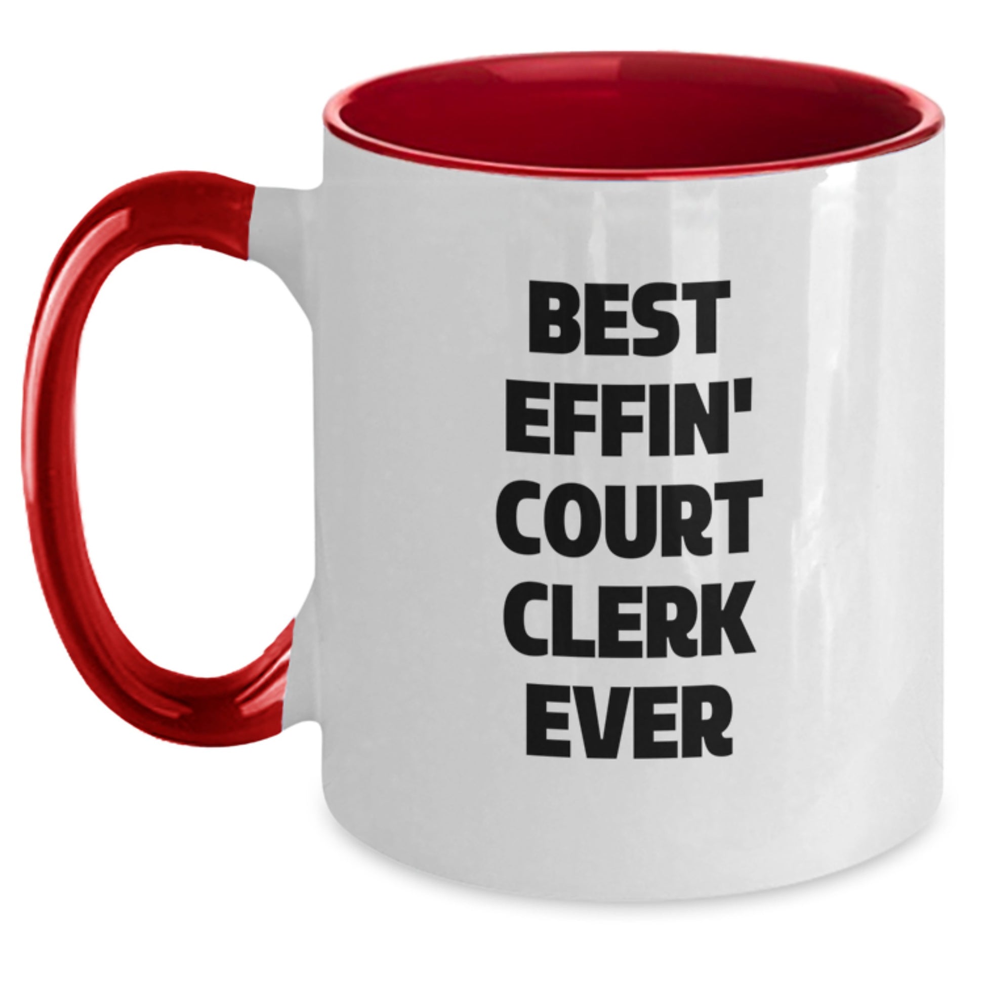Funny Court Clerk Gifts from Men - Best Effin' Court Clerk Ever Two Tone Coffee Mug for Court Clerk on Valentine's - Main