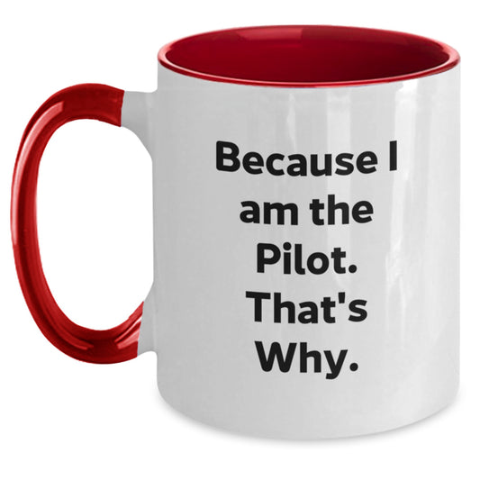 Funny Pilot Gifts from Men and Women, Unique Birthday Unique Gifts for Pilot Friends and Family, Two Tone Coffee Mug - Main