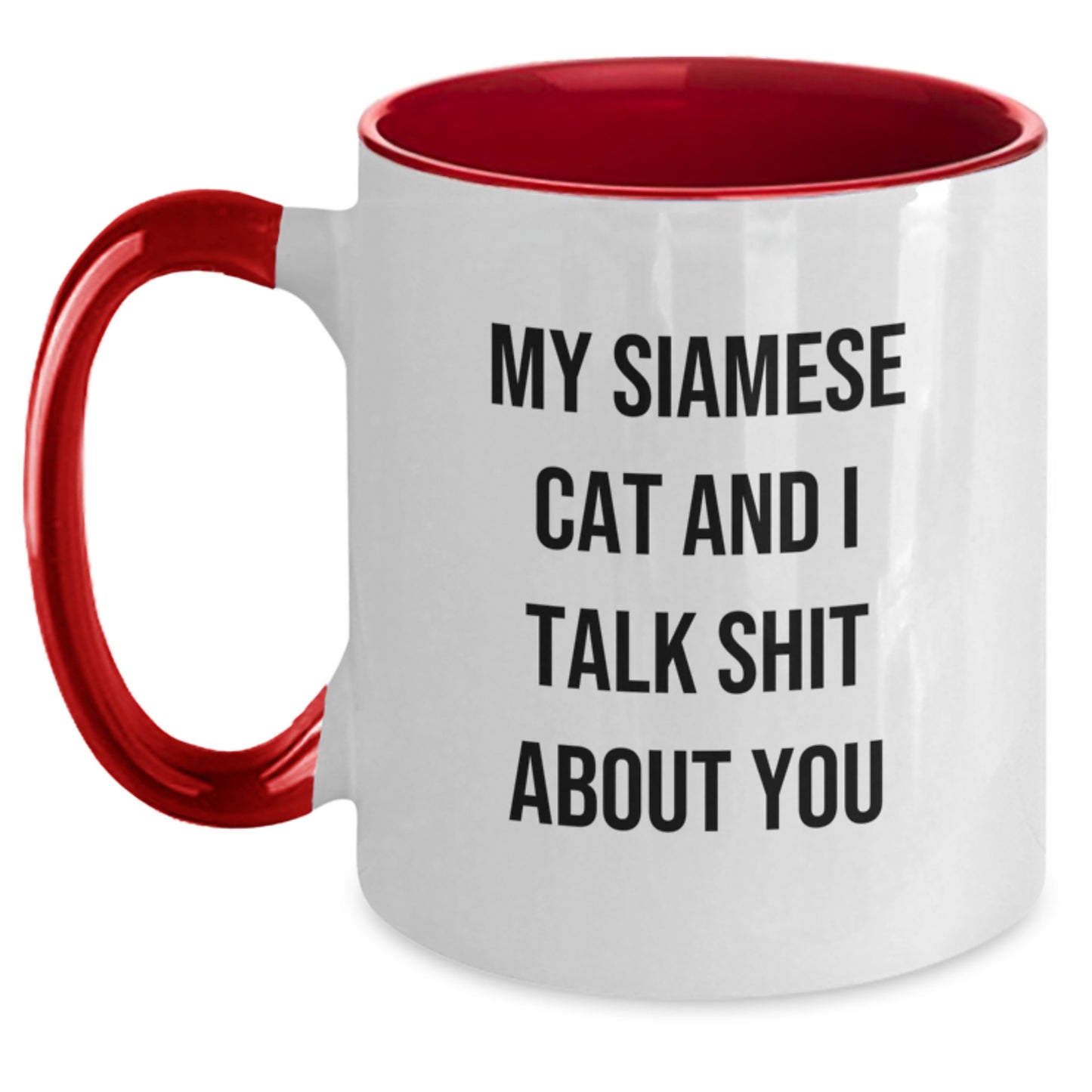 Witty Siamese Cat Mug – Birthday Gift for Friends – Novelty Two Tone - Main