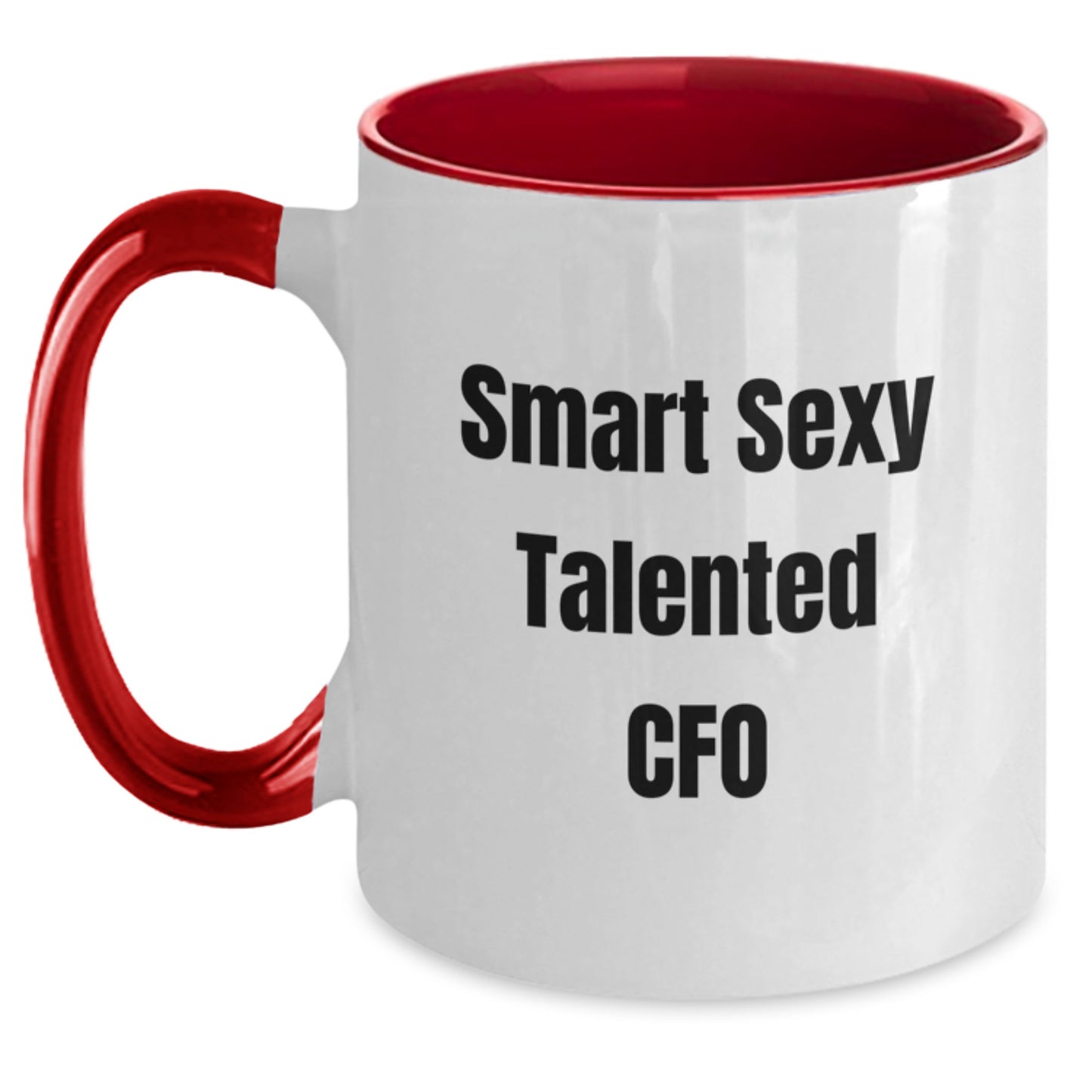 Funny Smart Sexy CFO Gifts from Boss to Graduation Winner Two Tone Coffee Mug - Red and White, Navy and White, Pink and White, Black and White - Main