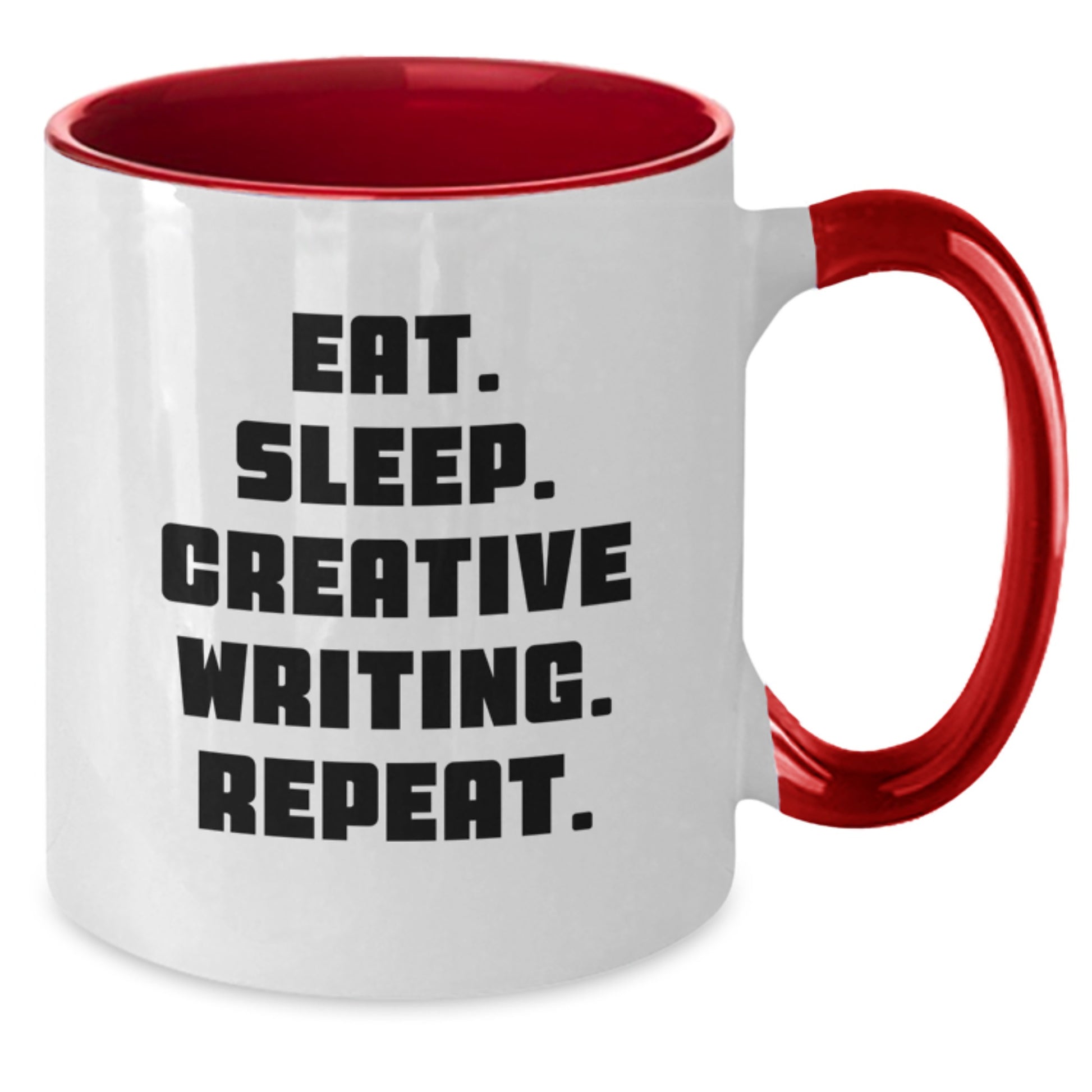 Funny Creative Writing Gifts for Valentine's - Two Tone Coffee Mugs with Eat. Sleep. Repeat. Quote - Additional