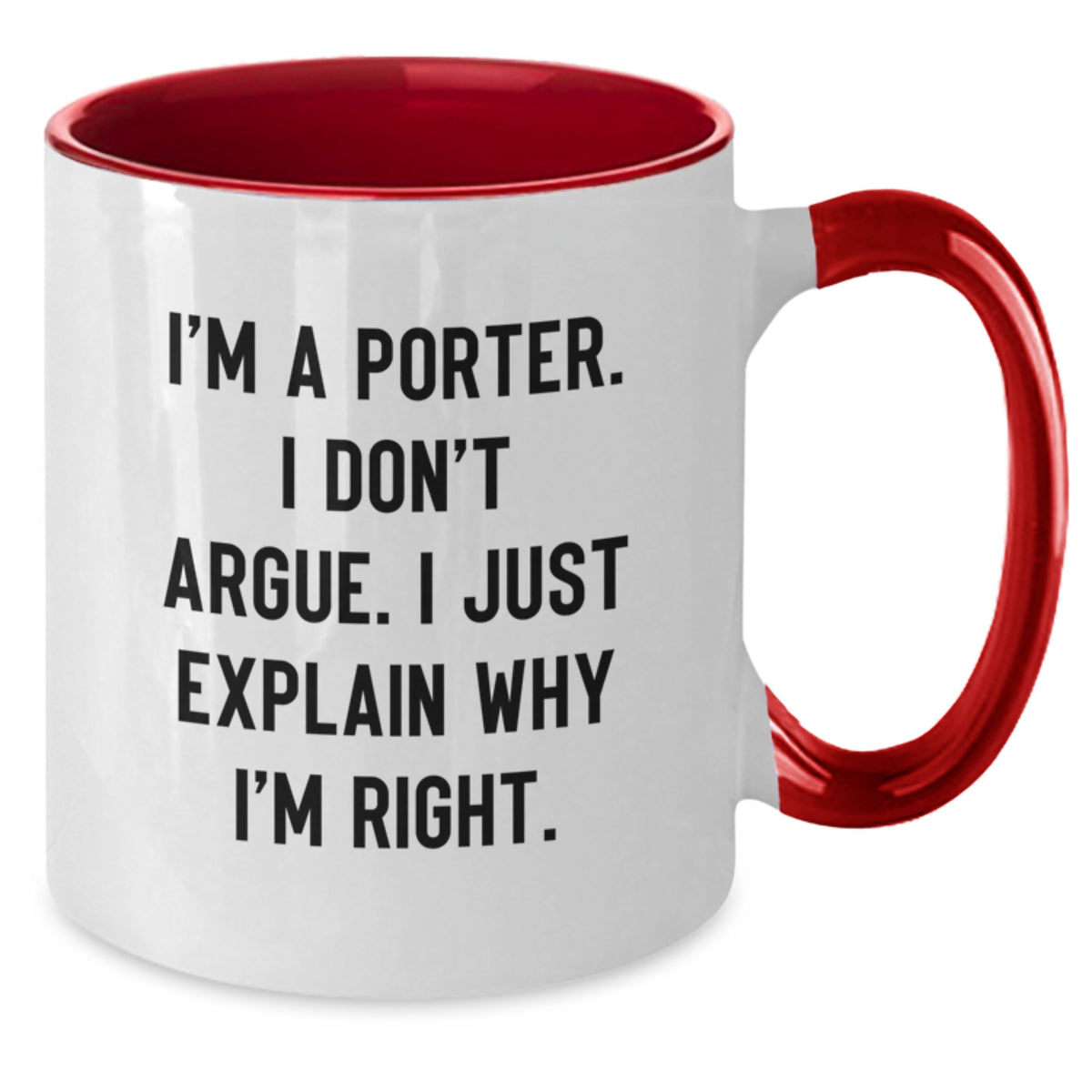 Gifts from Porter Lovers, Funny Porter Two Tone Coffee Mug for Porter on Valentine's, Unique Gifts for Porter - Additional