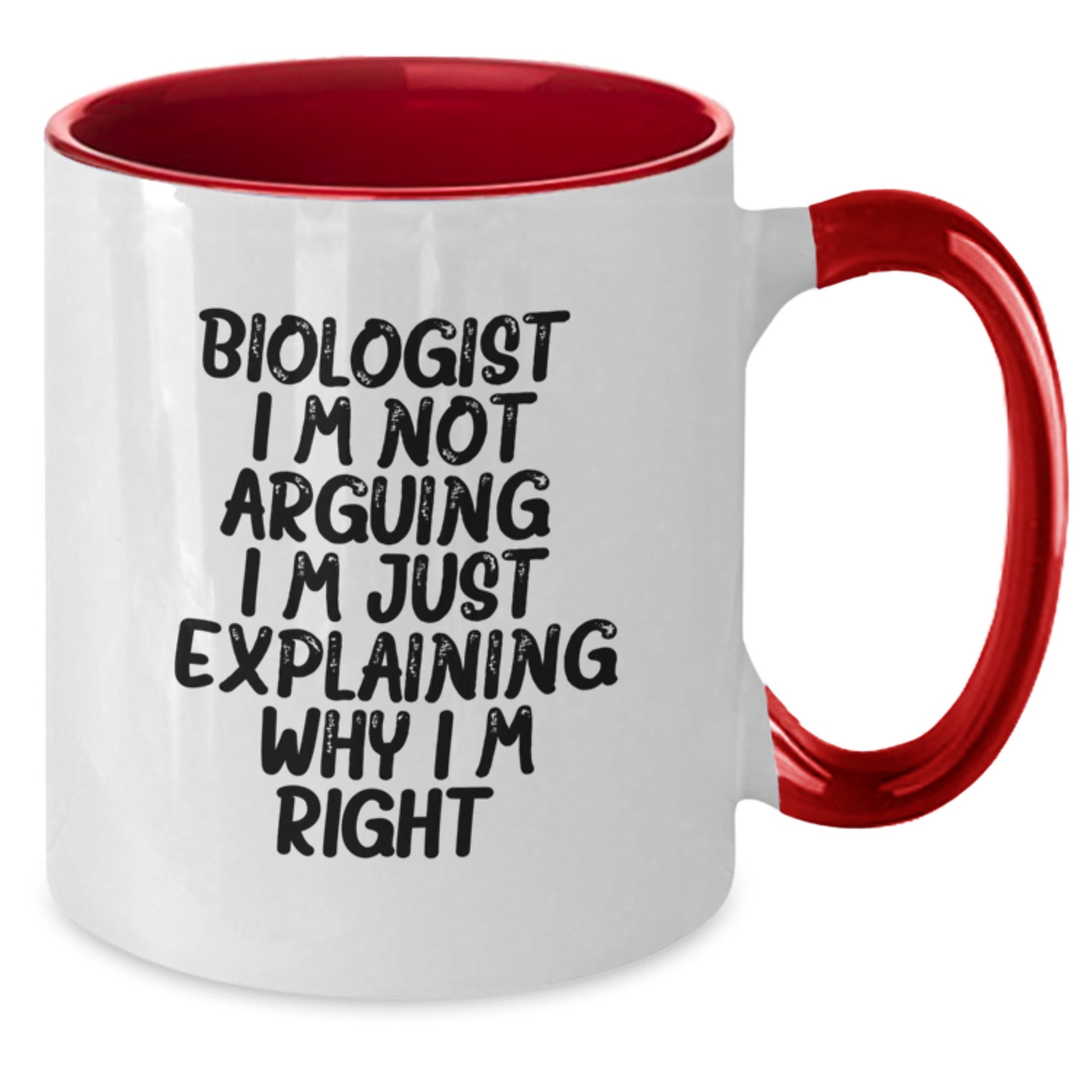Witty Biologist Two Tone Mug – Birthday Gift for Friends in Black & - Additional