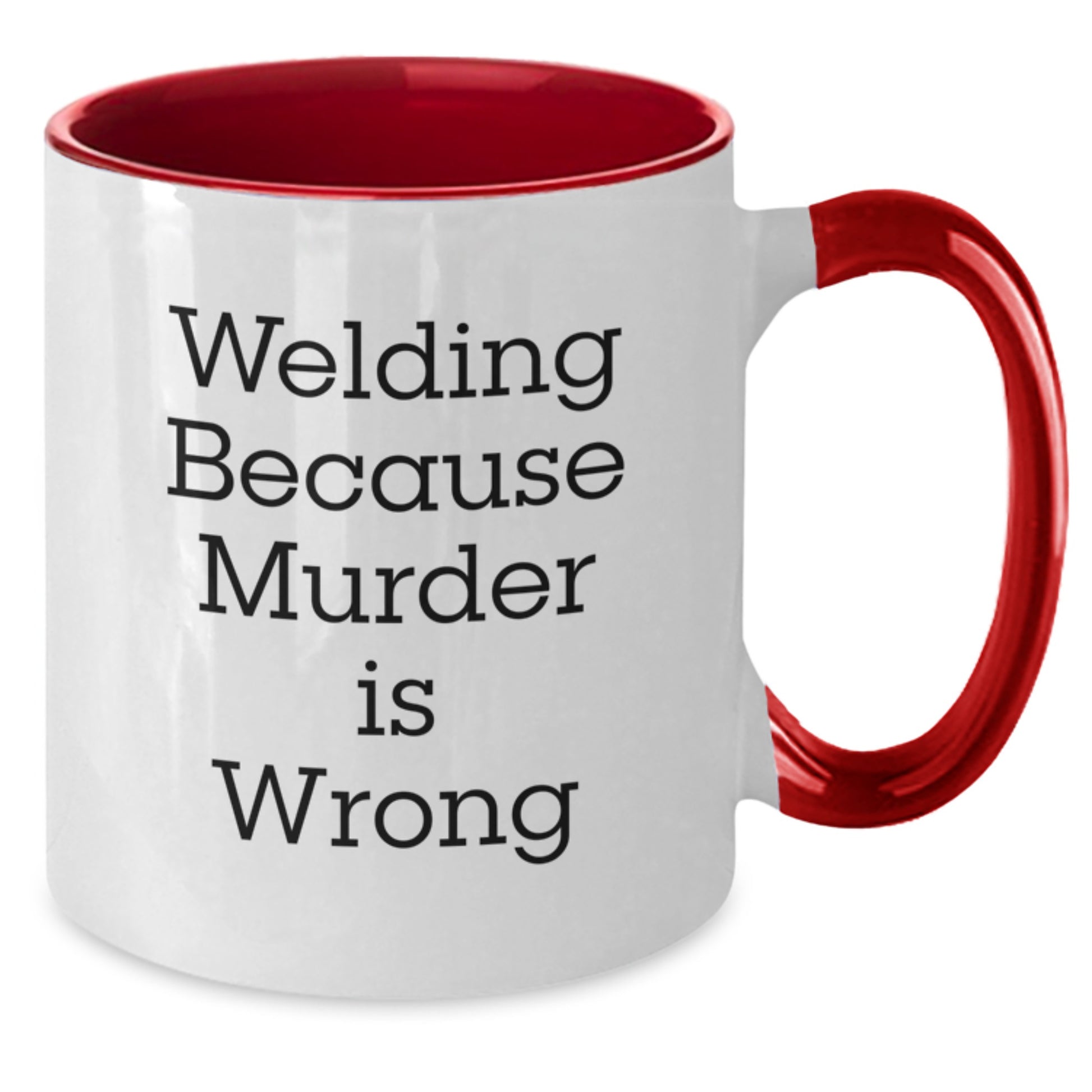 Welding Funny Mugs Gifts from Men to Friends who Love Valentine's Unique Two Tone Coffee Mug - Black and White, Red and White, Navy and White, Pink and White - Additional