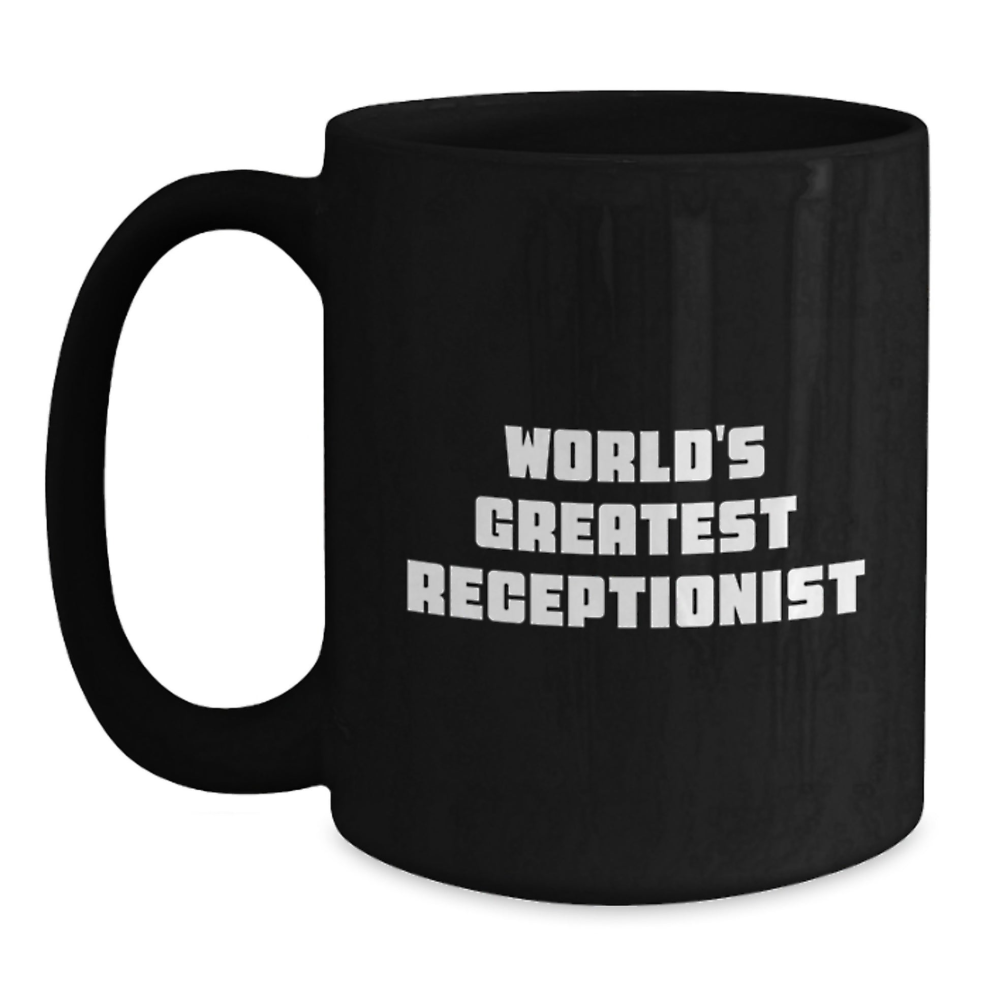 Receptionist Keepsake Premium Black Coffee Mug for Him Birthday Gift - Main