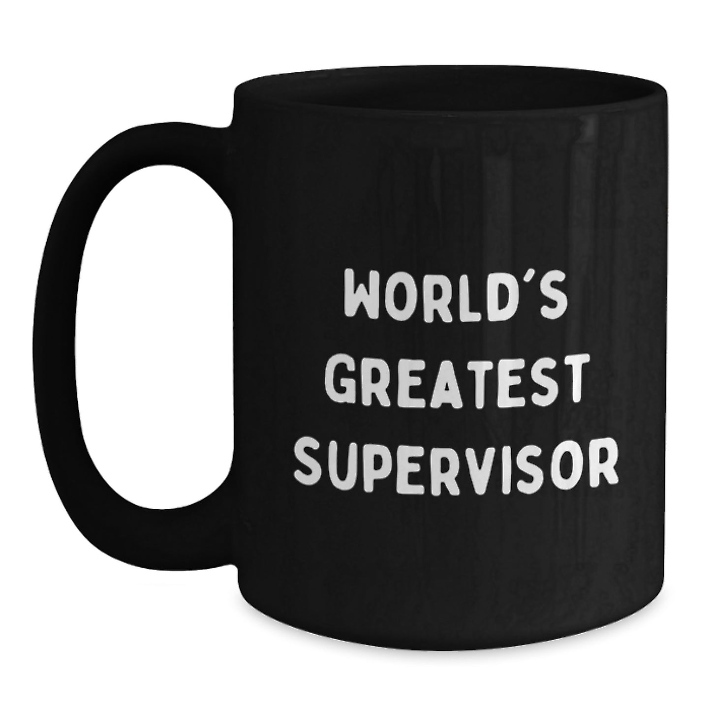 Funny Supervisor Gifts from Friends, World's Greatest Supervisor Black Coffee Mug for Graduation Unique Gifts, Gifts for Supervisor - Main