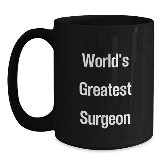 Surgeon Keepsake Black Ceramic Coffee Mug for Him Birthday Gift - Main