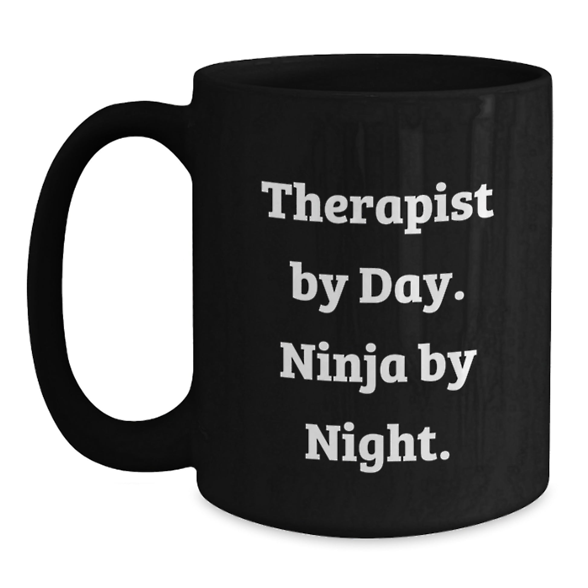 Funny Therapist Gifts from Friends for Men Black Coffee Mug By Day Ninja By Night Graduate - Main