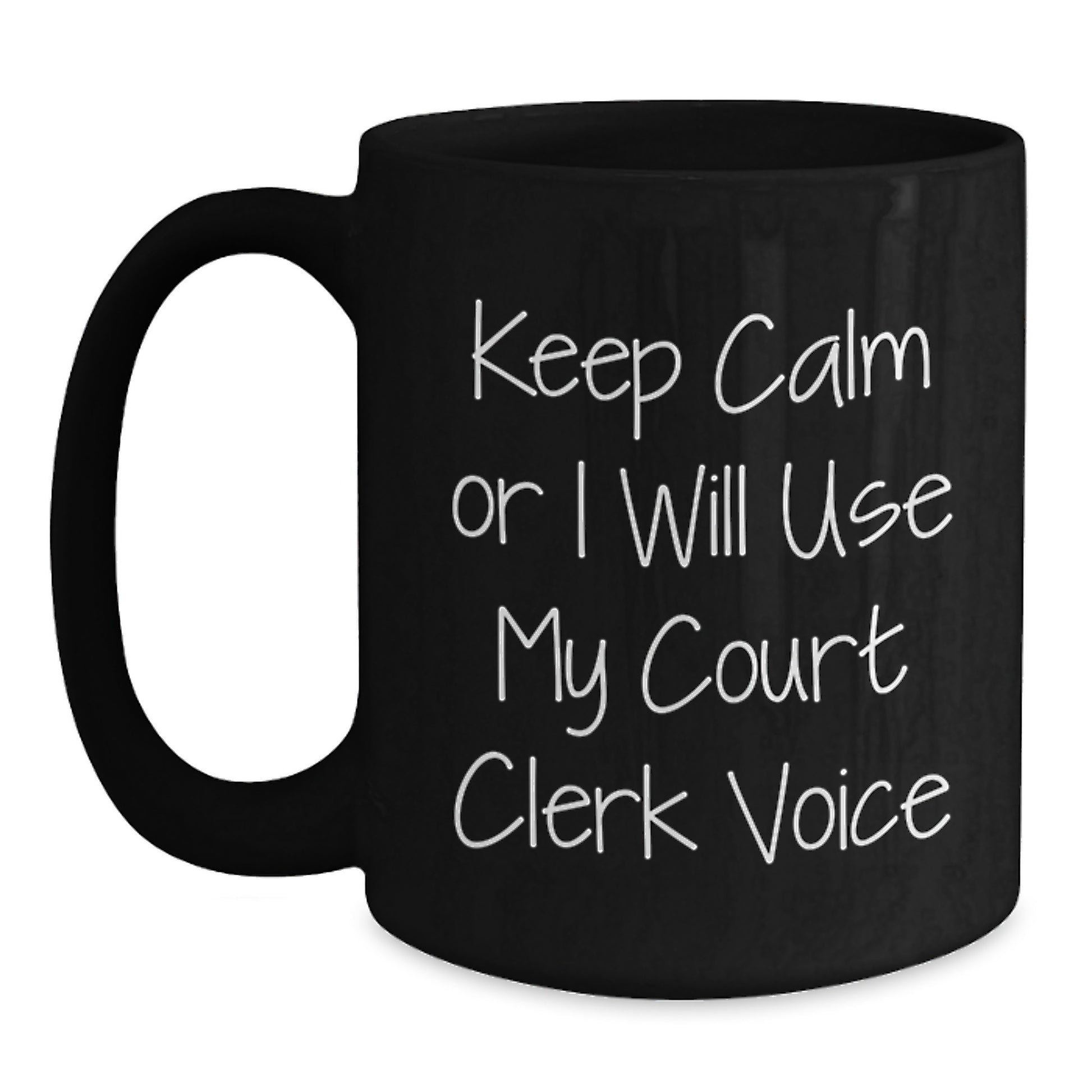 Court Clerk Keepsake Black Coffee Mug for Him 11oz Ceramic Birthday Gift - Main