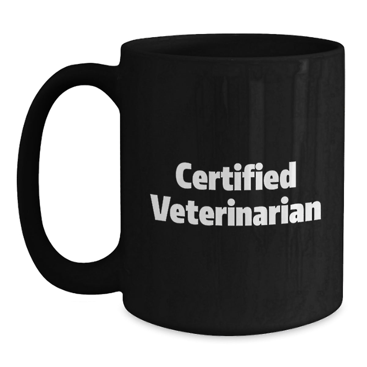 Funny Gifts from Men to Veterinarian Friends on Birthday - Black Coffee Mug - 'Veterinarians Save Lives, But Coffee Saves Us' - Main