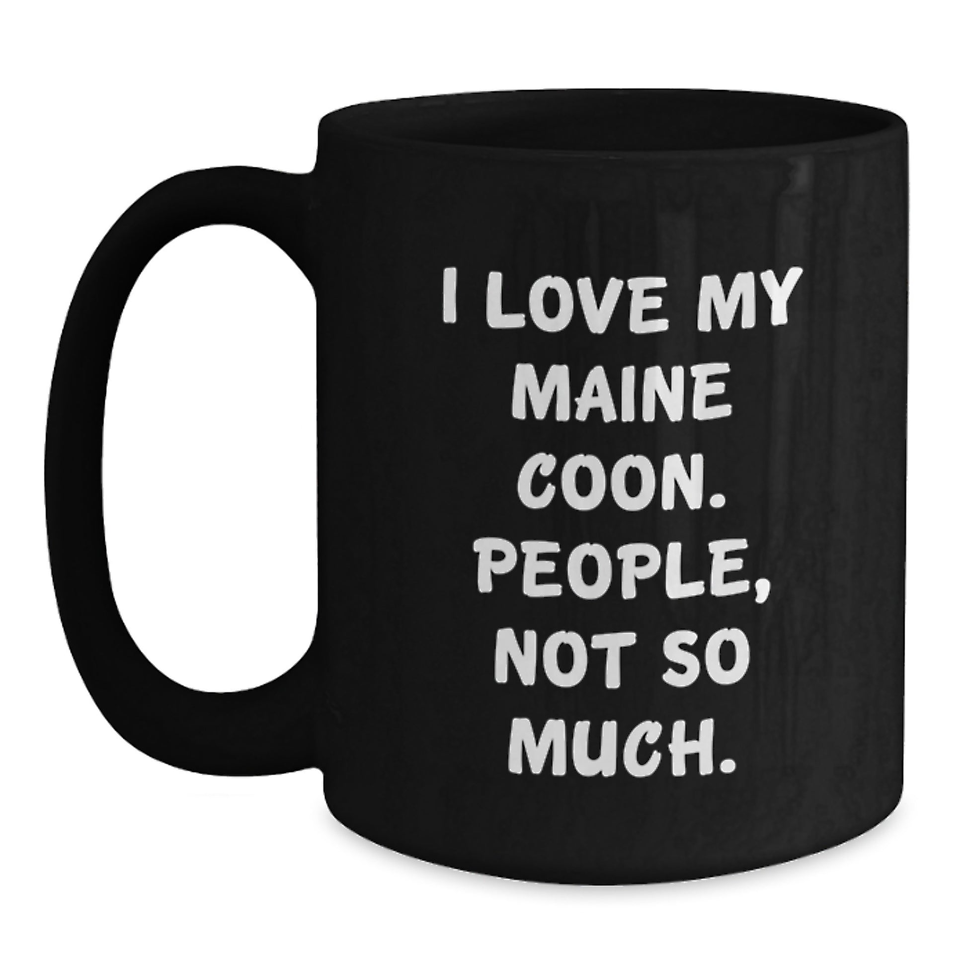 Funny Maine Coon Cat Lover Gifts from Friends for Birthday Unique Black Coffee Mug - Main