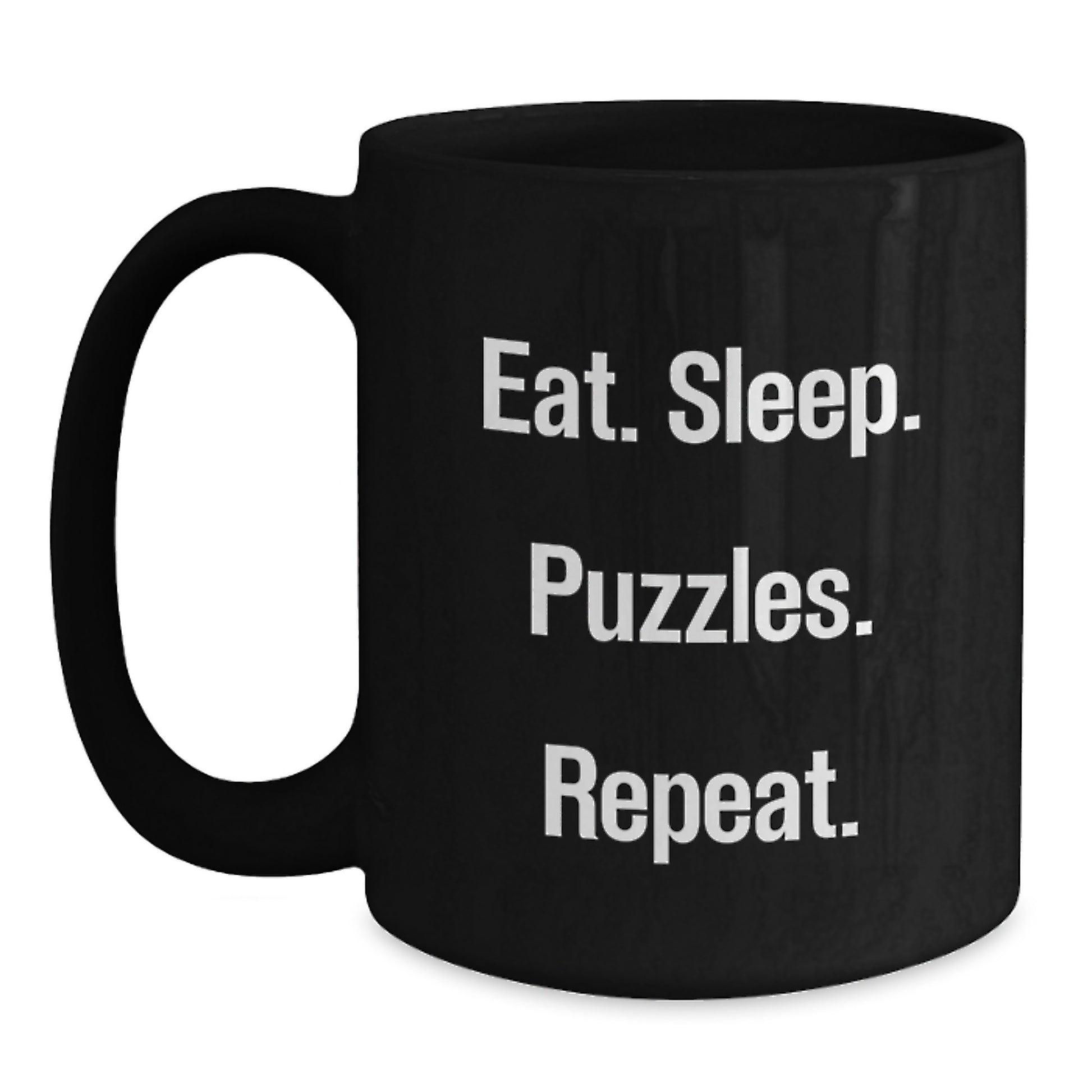 Puzzles Lover's Funny Black Coffee Mug Gifts from Friends and Family for Valentine's Morning Routine - Main