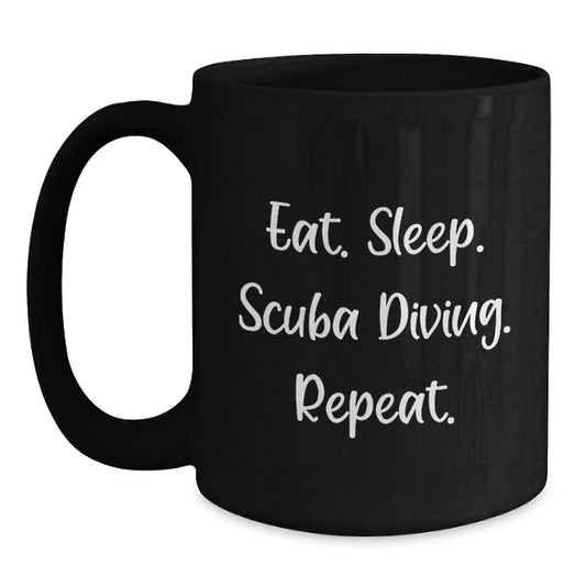 Scuba Diving Inspired Funny Black Coffee Mug Gifts for Scuba Diving Men from Friends - Main