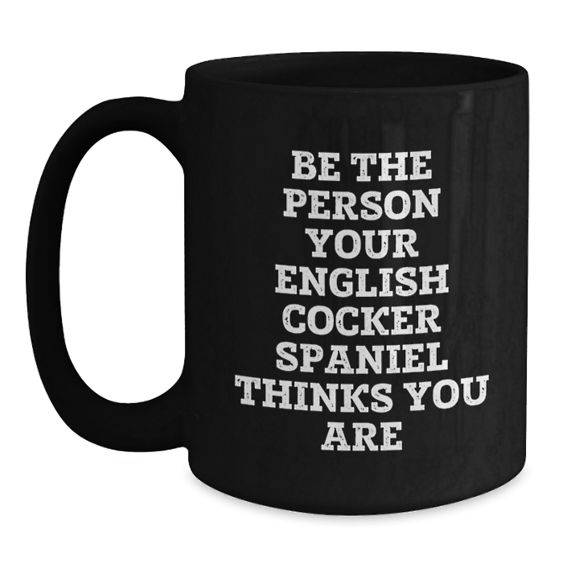 Funny English Cocker Spaniel Dog Gifts for Men from Friends Black Coffee Mug Valentine's Unique - Main