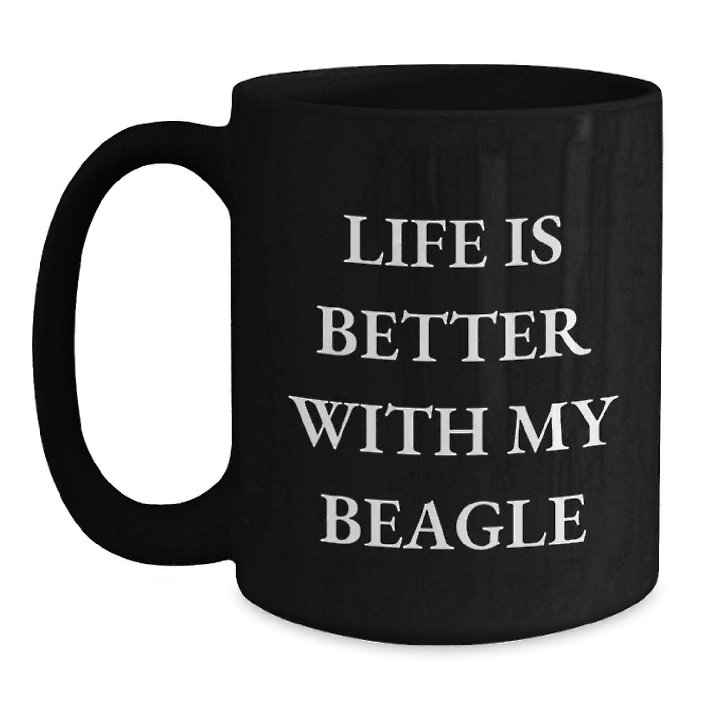 Funny Beagle Dog Gifts for Men from Friends on Valentine's Unique Black Coffee Mugs - Main