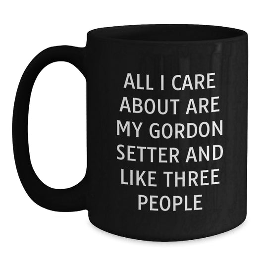 Funny Gordon Setter Dog Birthday Unique Gifts from Friends for Men Women Family Black Coffee Mug - Main