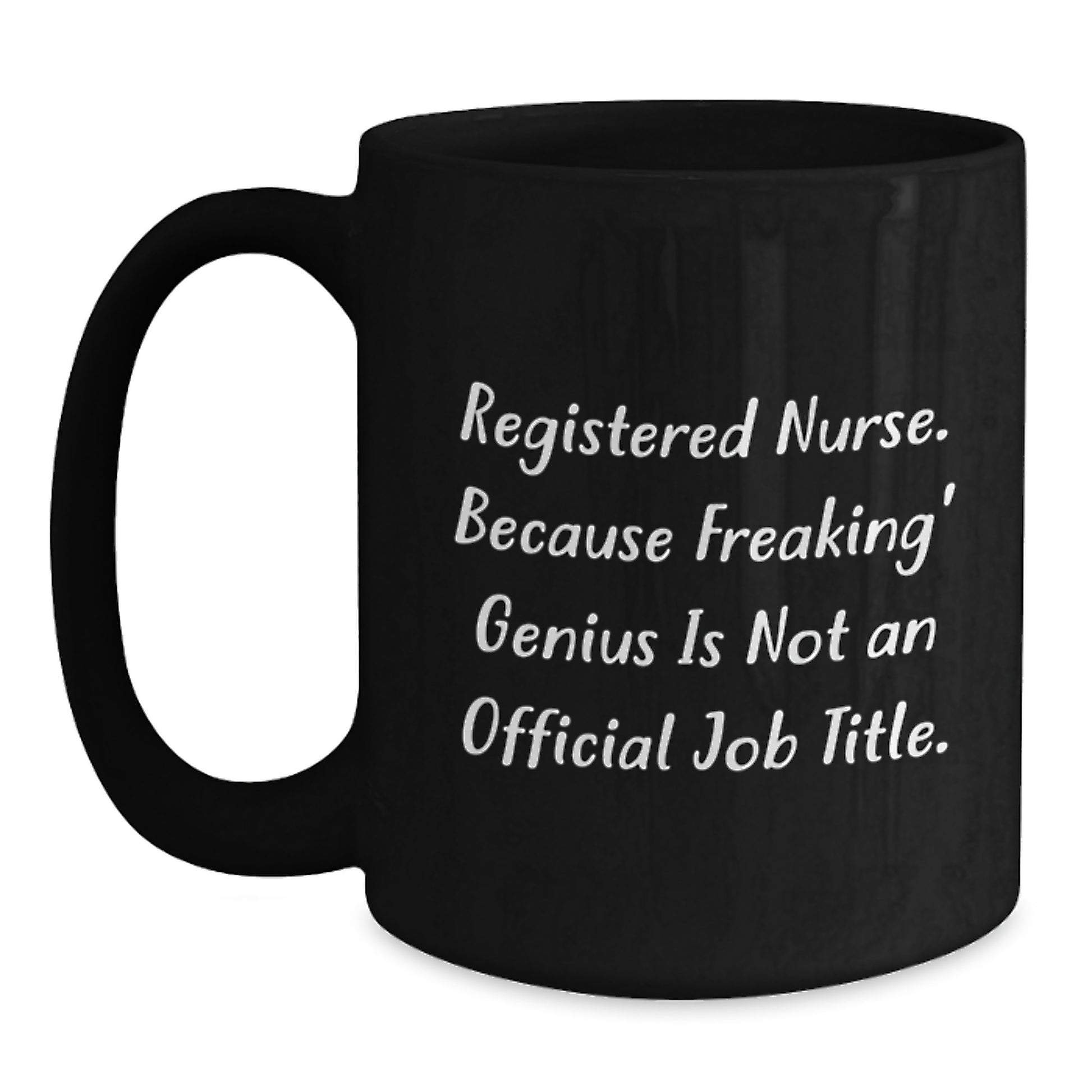 Birthday Gift for Her Registered Nurse Black Coffee Mug Present - Main