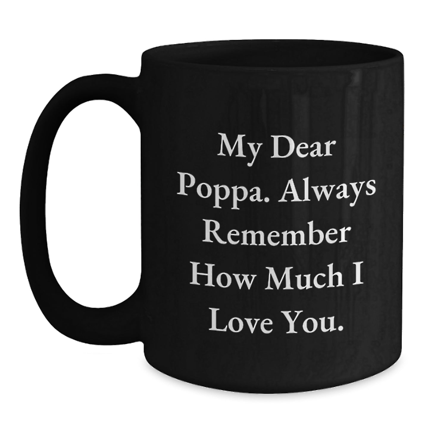 Poppa Keepsake Black Ceramic Coffee Mug 11oz Birthday Gift for Him - Main