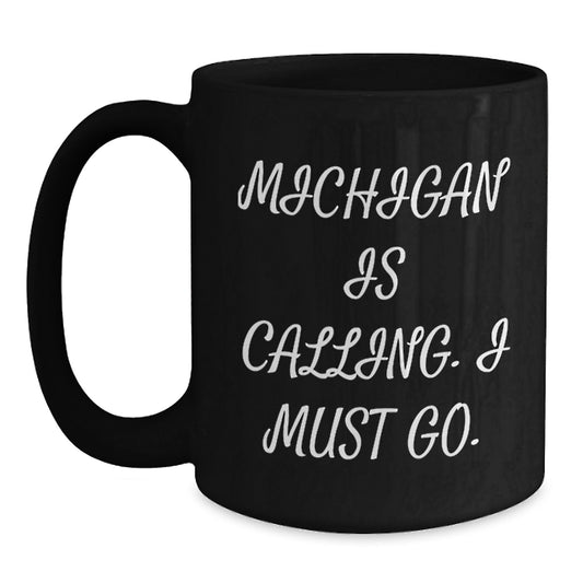 Michigan Black Coffee Mugs Funny Gifts from Friends and Family for Birthday Unique Michigan Lover - Main
