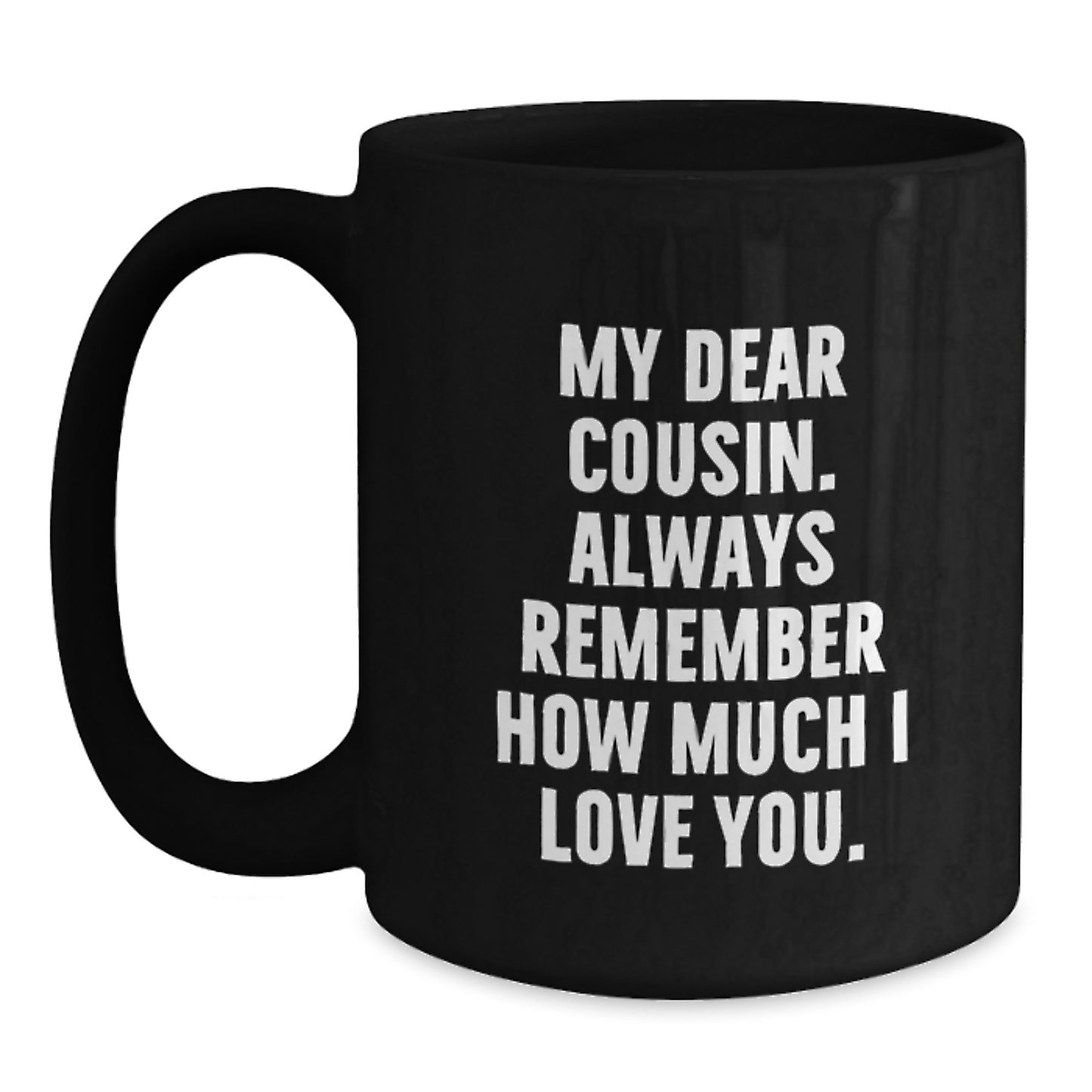 Favorite Cousin Elegant Black Coffee Mug Birthday Gift for Kids - Main