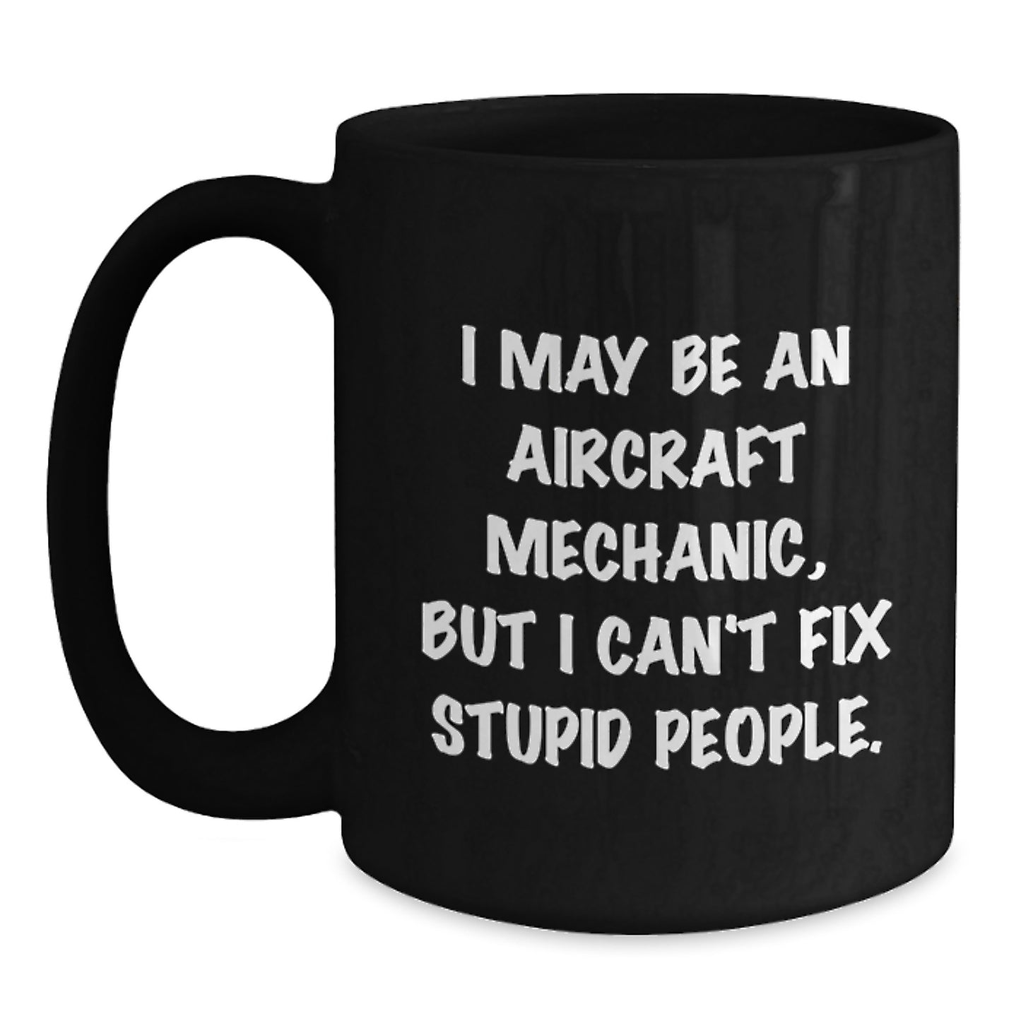 Aircraft Mechanic Keepsake Black Coffee Mug for Him Birthday Gift - Main