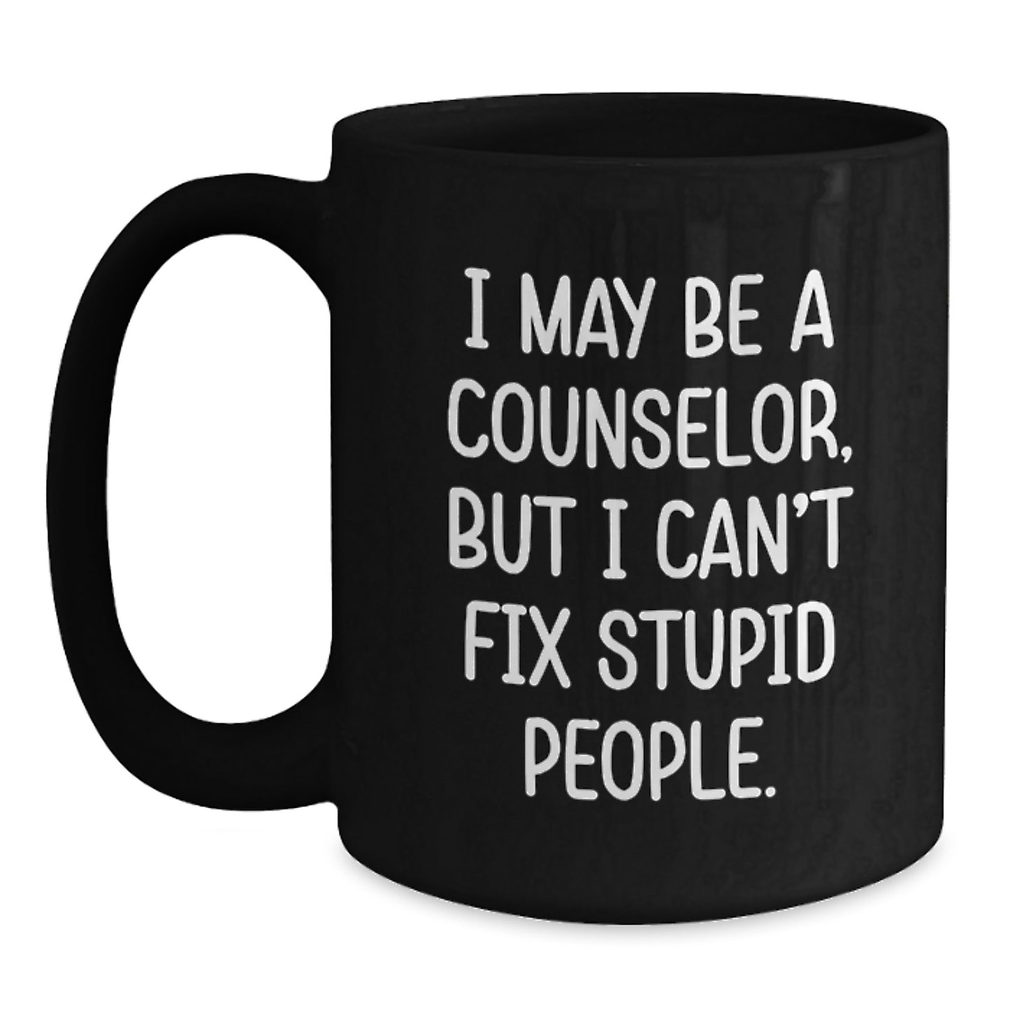 Birthday Gift Counselor Black Coffee Mug for Her Present - Main