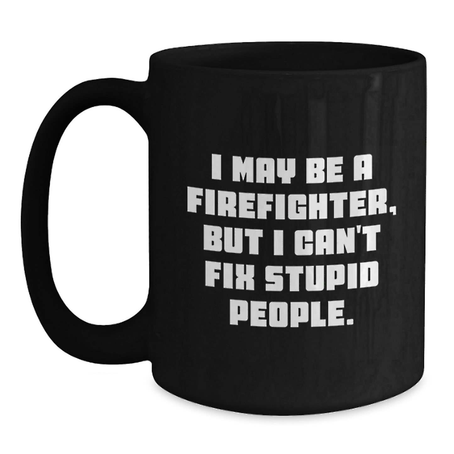 Firefighter Keepsake Ceramic Black Coffee Mug for Him Birthday Gift - Main