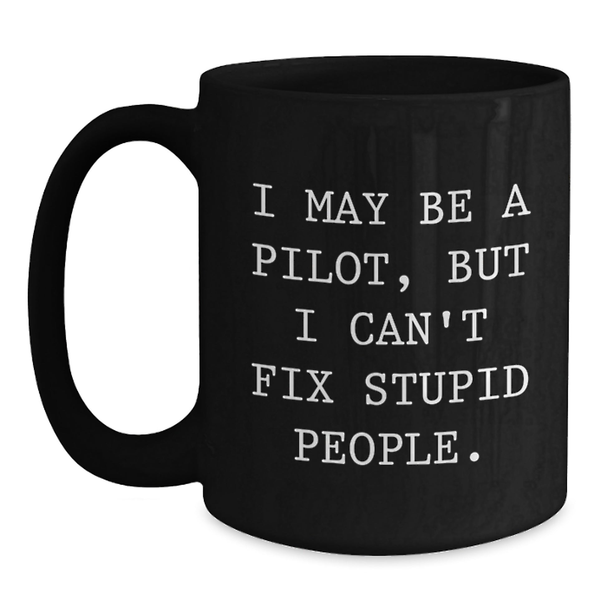 Pilot Keepsake Black Ceramic Coffee Mug for Him 11oz Birthday Gift - Main