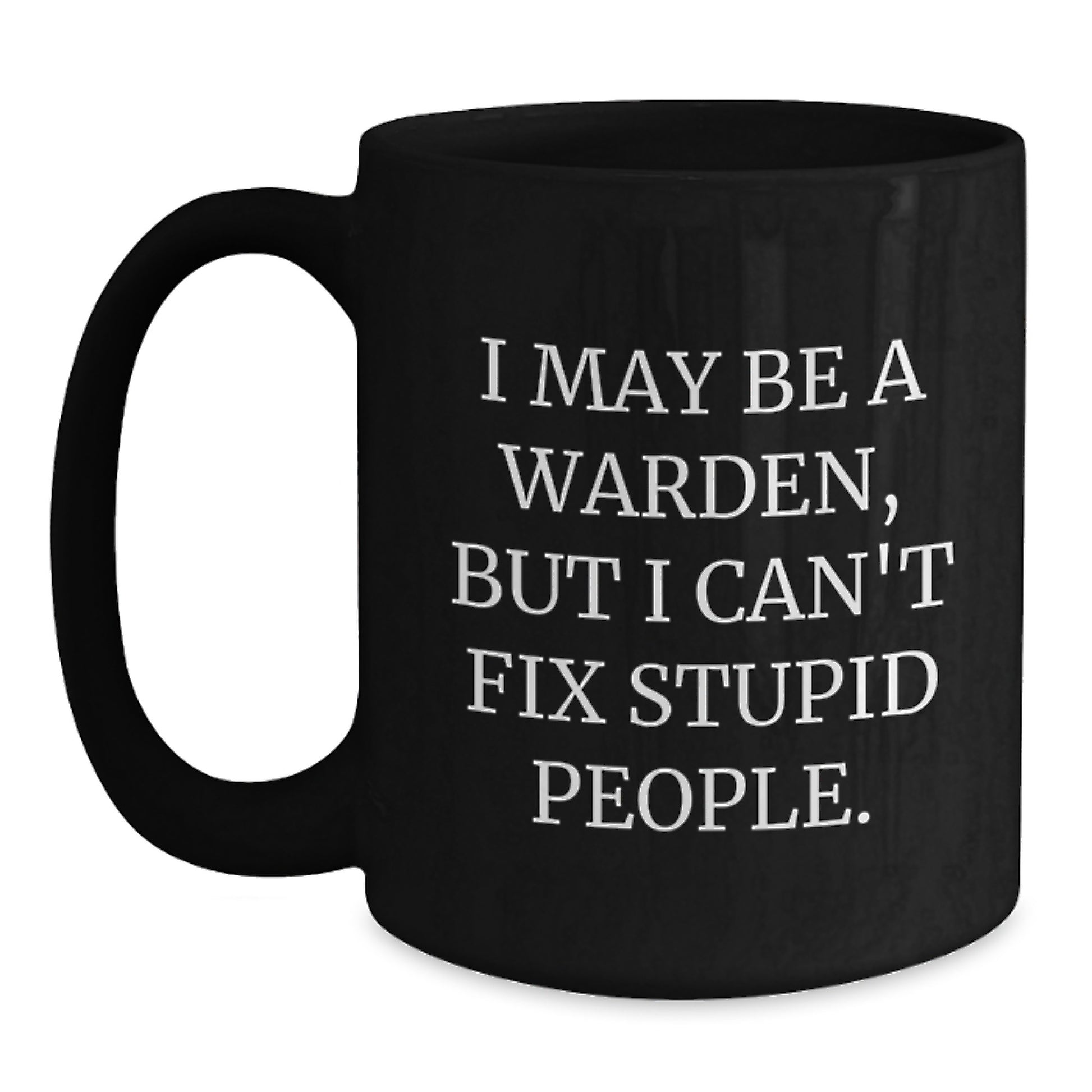 Warden Keepsake Black Coffee Mug for Him Birthday Gift with 11oz Ceramic - Main