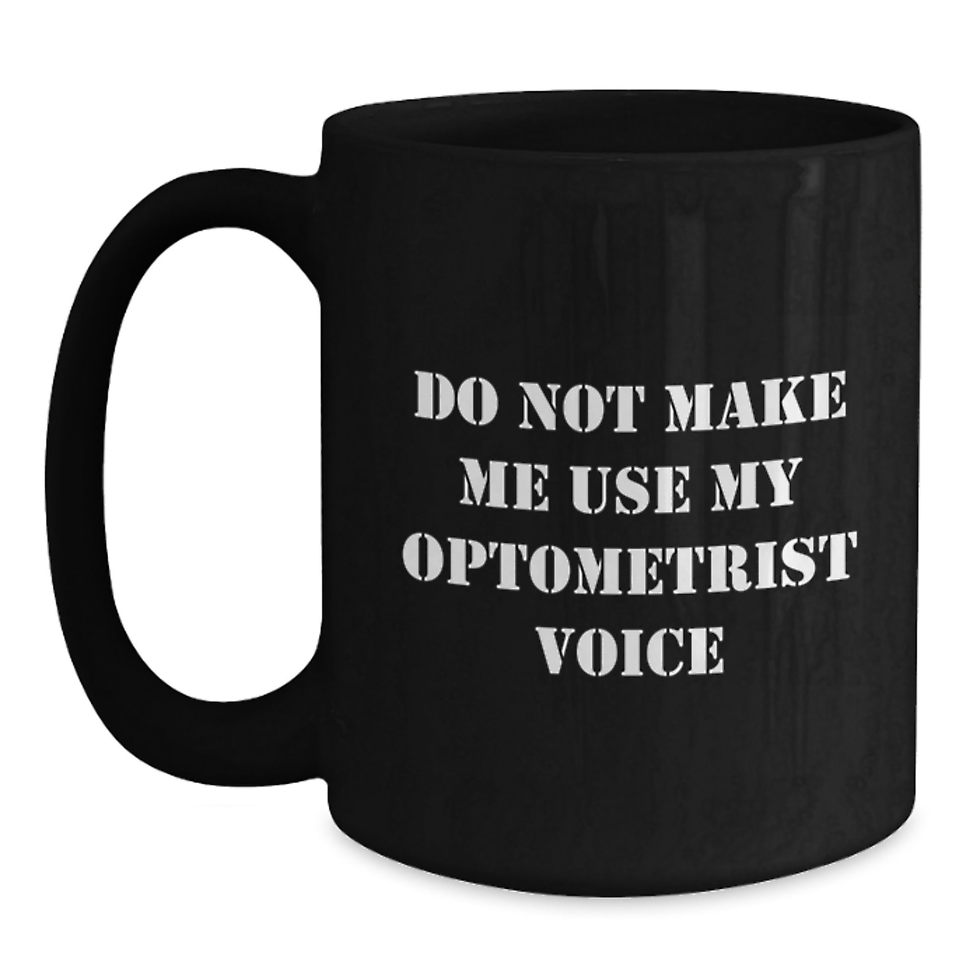 Optometrist Keepsake Black Coffee Mug for Him Birthday Gift - Main