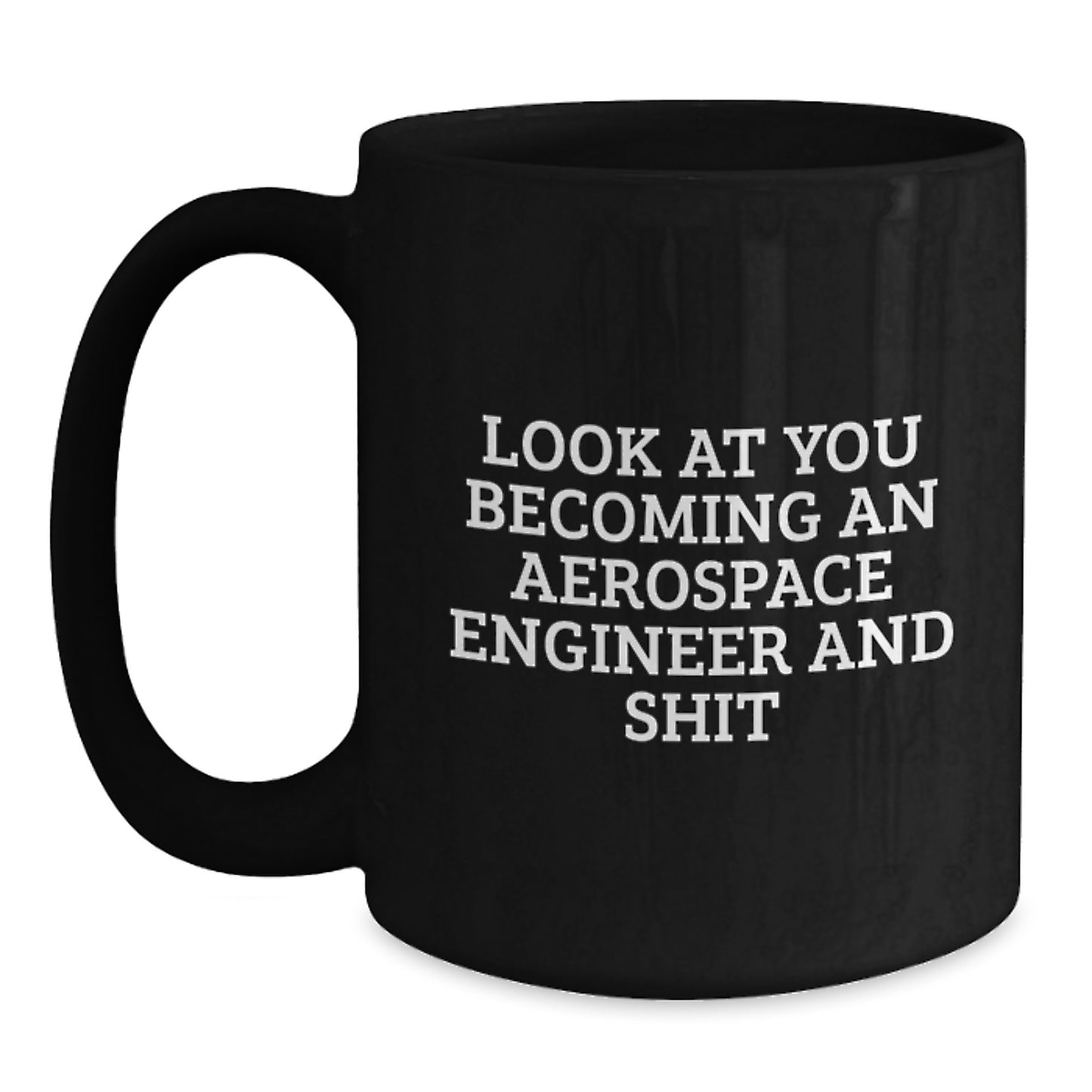 Funny Aerospace Engineer Gifts for Her - Unique Black Coffee Mug for Mom on Mother's Day, Gifts from Daughter to Her Awesome Aerospace Engineer Mom - Main