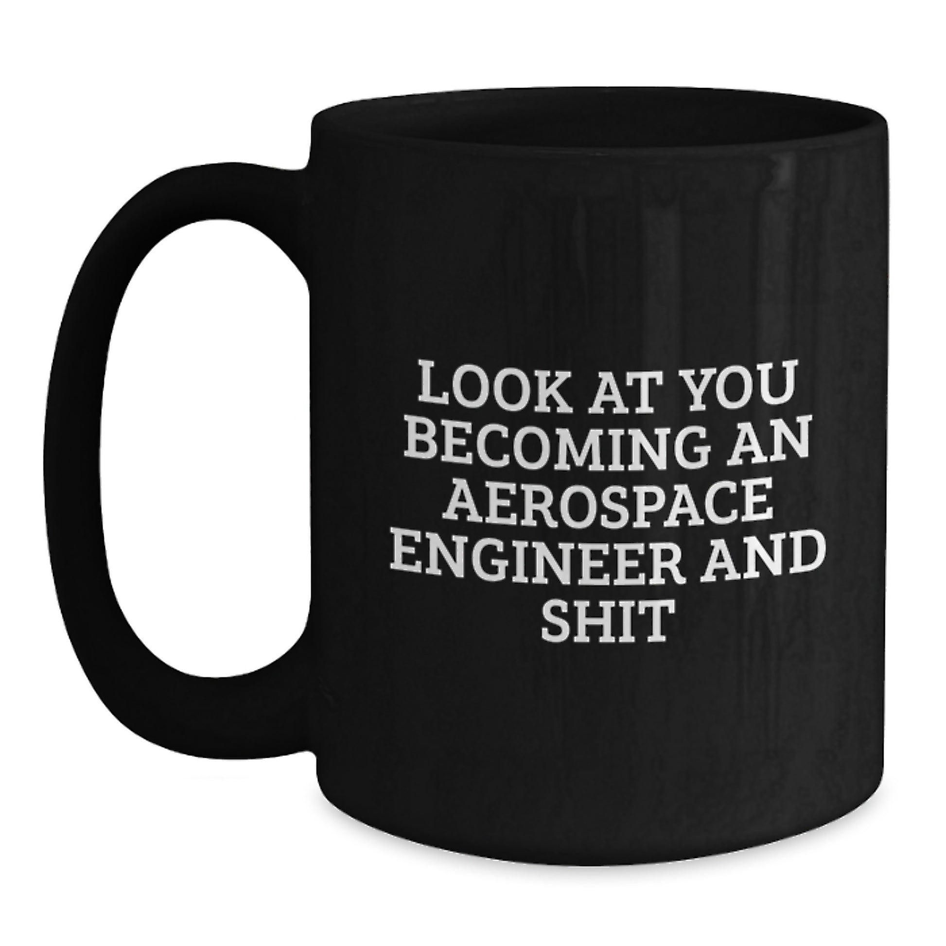 Funny Aerospace Engineer Gifts for Her - Unique Black Coffee Mug for Mom on Mother's Day, Gifts from Daughter to Her Awesome Aerospace Engineer Mom - Main