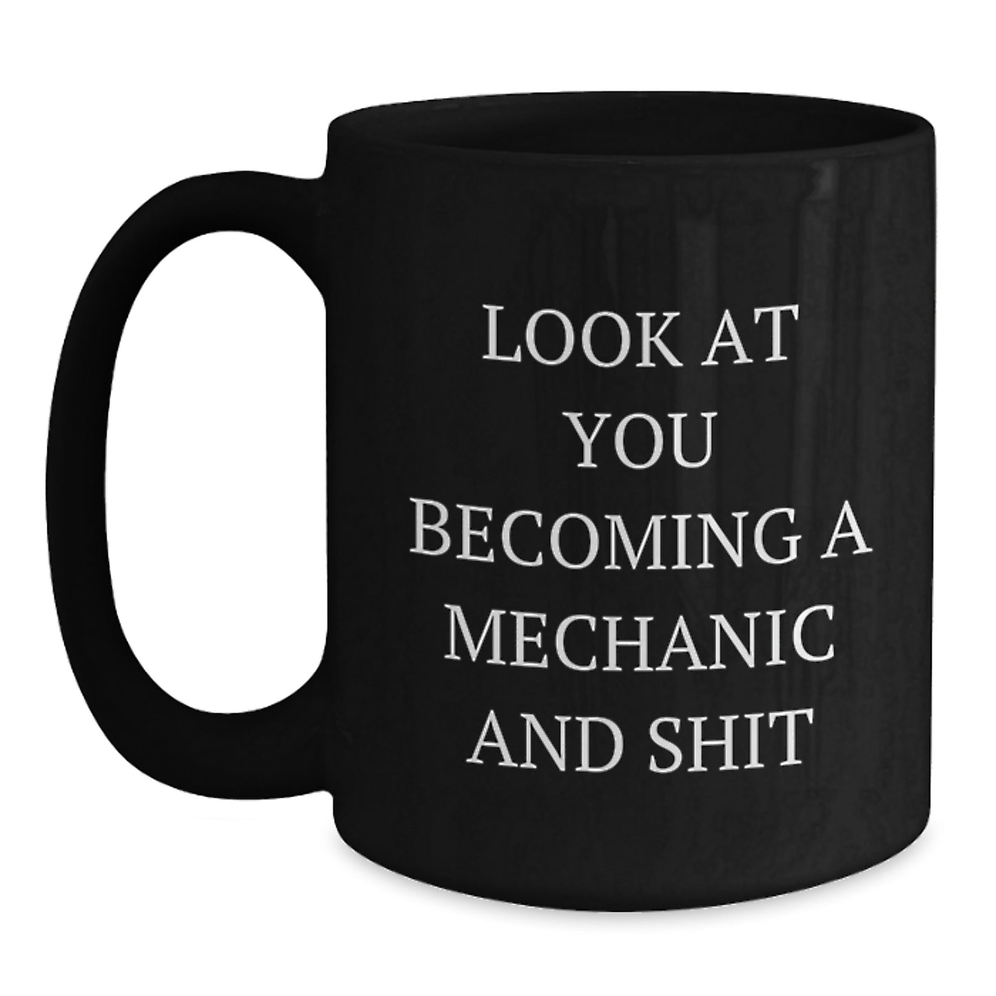 Birthday Gift for Her Mechanic Black Coffee Mug Present - Main
