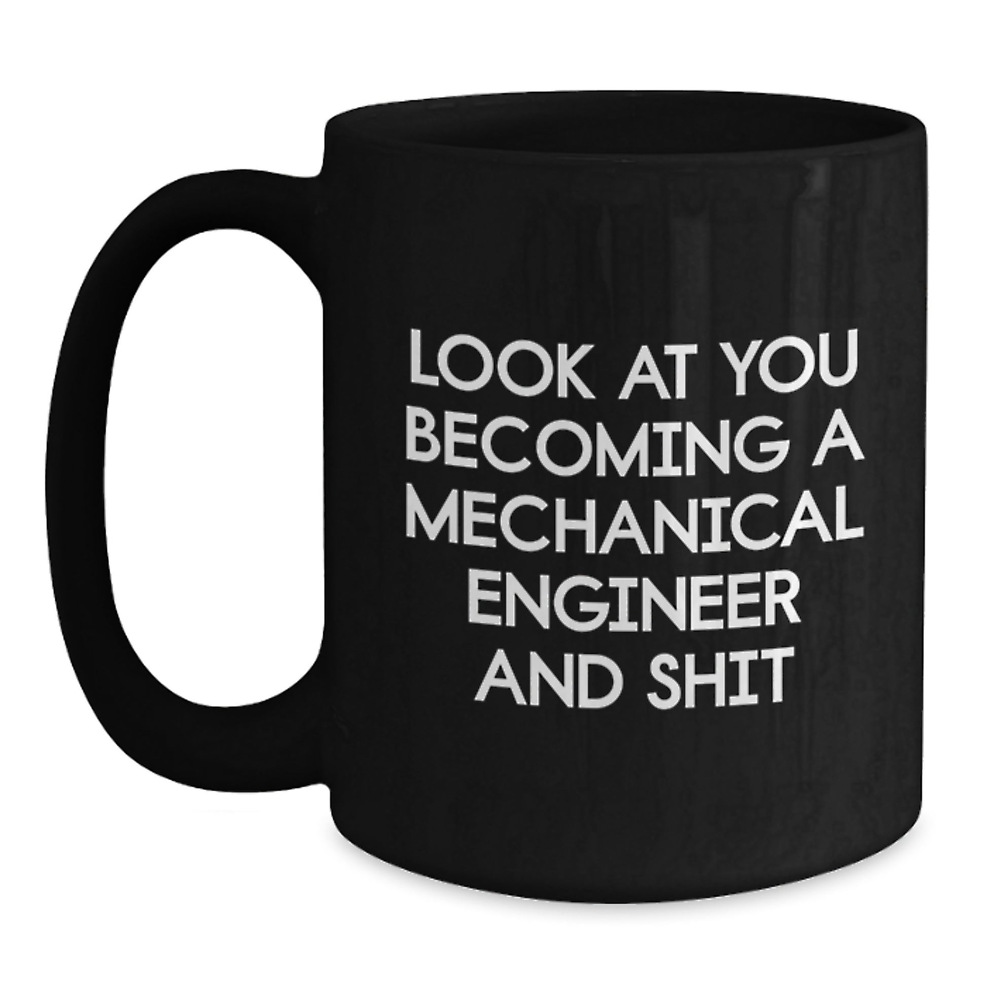 Mechanical Engineer Keepsake Black Coffee Mug for Him Graduation Gift - Main