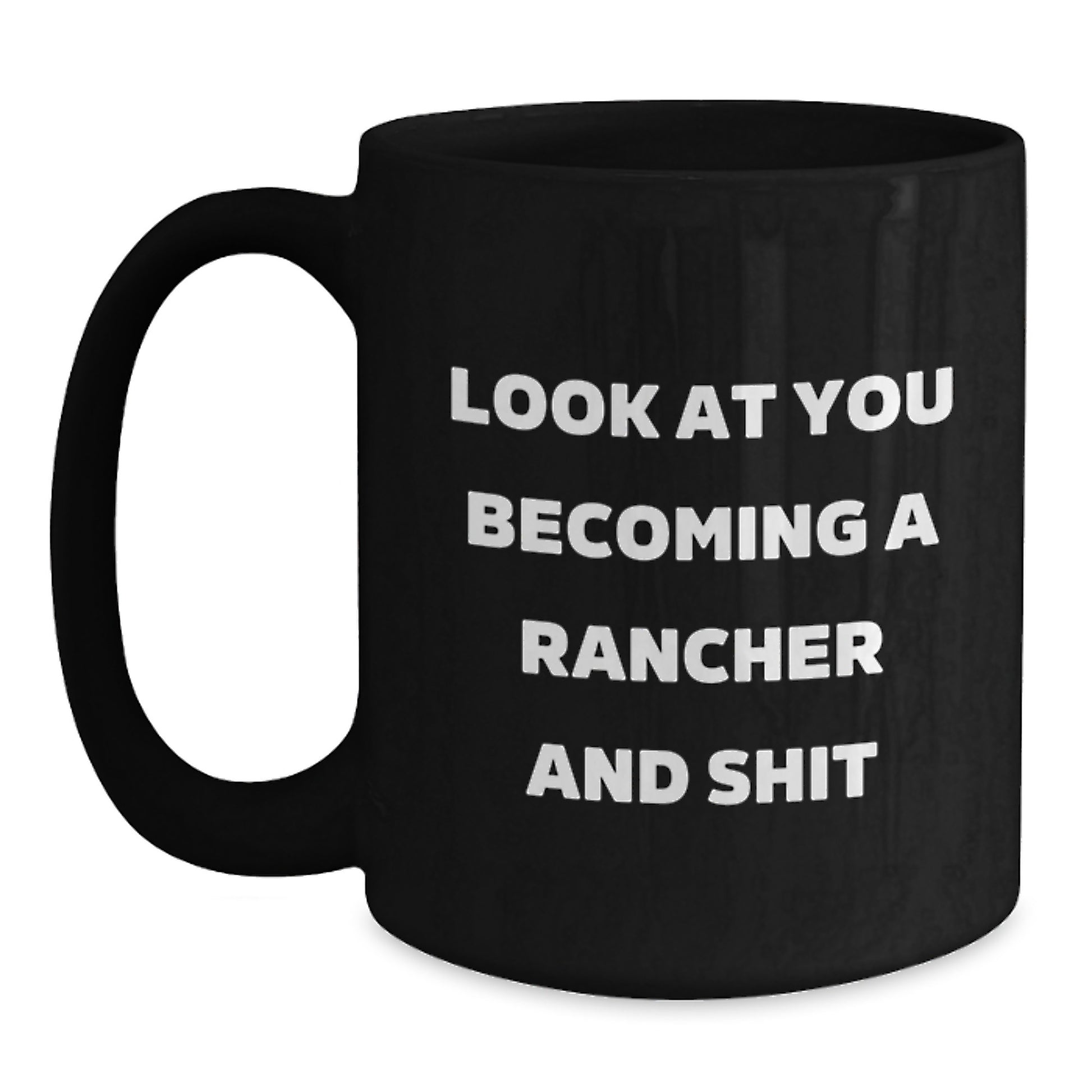 Birthday Gift for Her Rancher Black Coffee Mug Present with Quote - Main