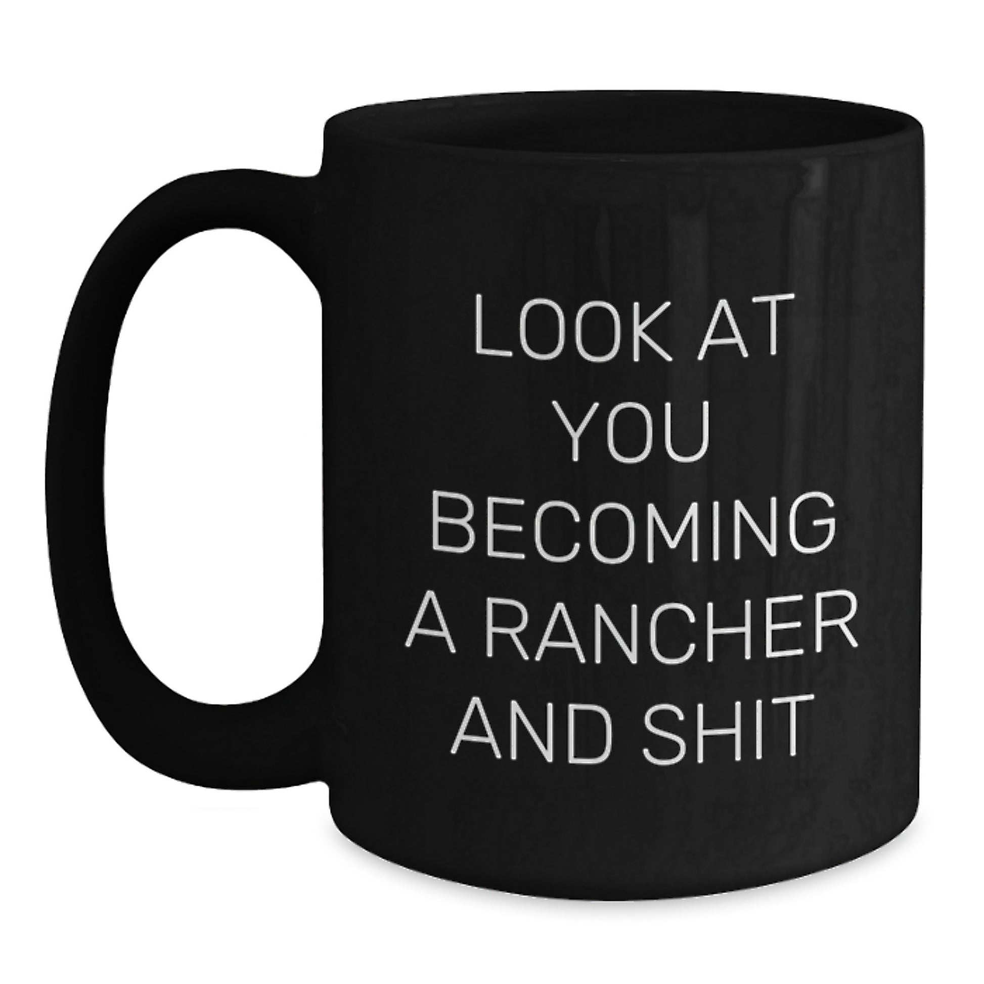 Birthday Gift for Roommates Collectible Rancher Black Coffee Mug - Main