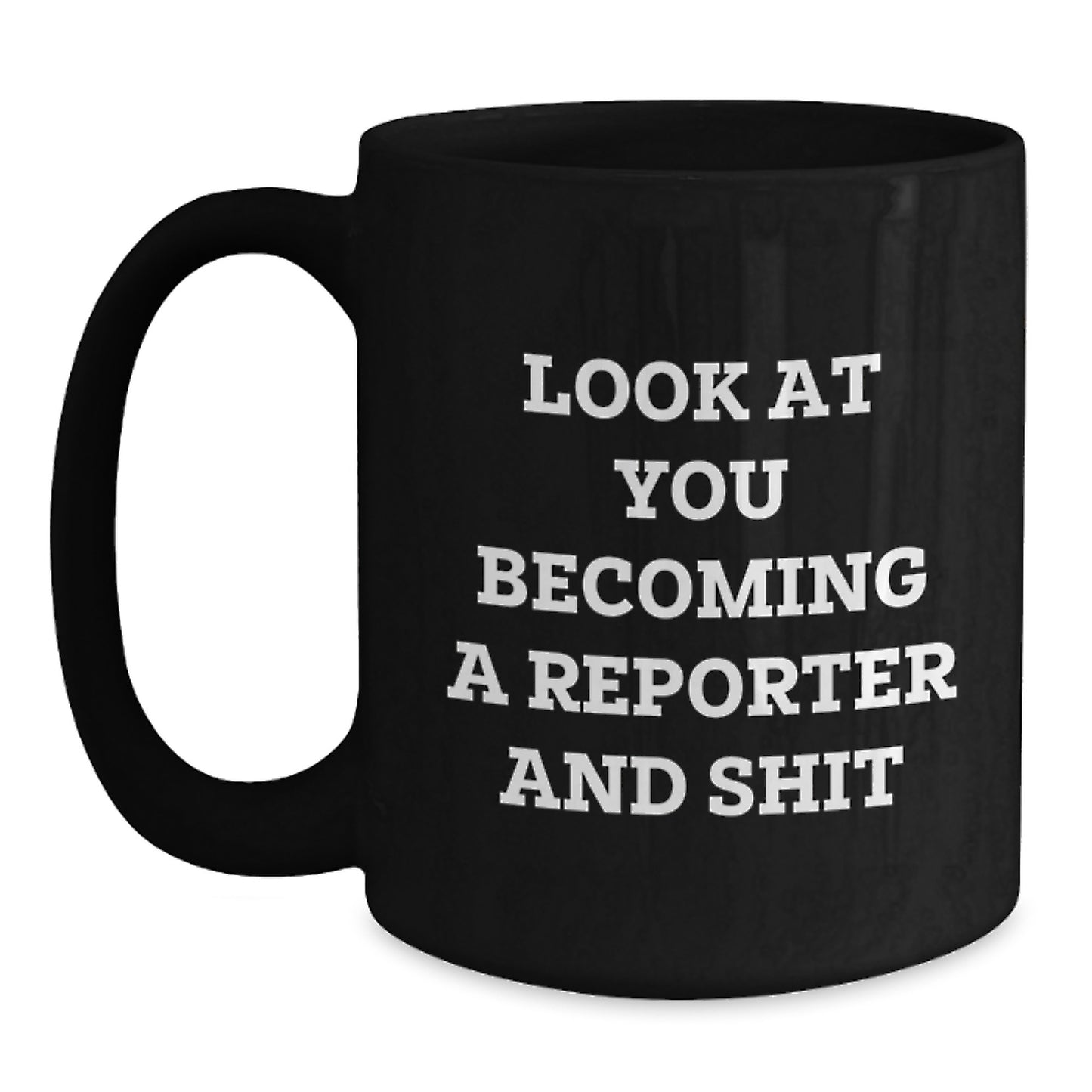 Reporter Keepsake Black Coffee Mug for Him Birthday Gift - Main