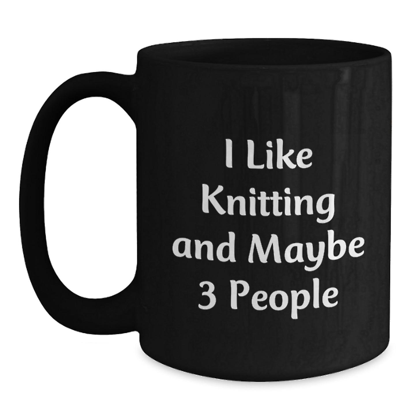 Birthday Gift Knitting Black Coffee Mug Present for Her and Cozy - Main