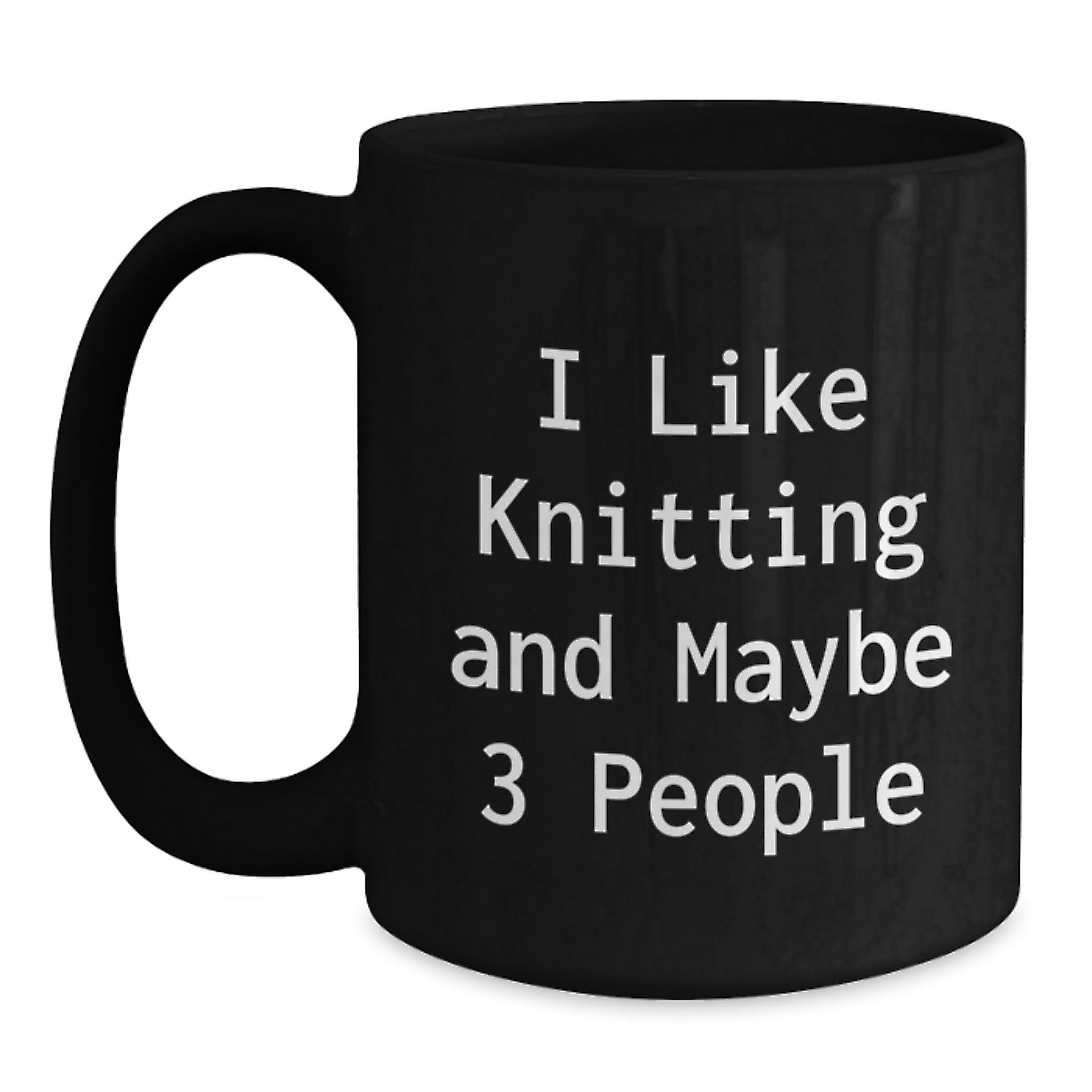 Knitting Black Coffee Mug Crafted Keepsake Birthday Gift for Him - Main