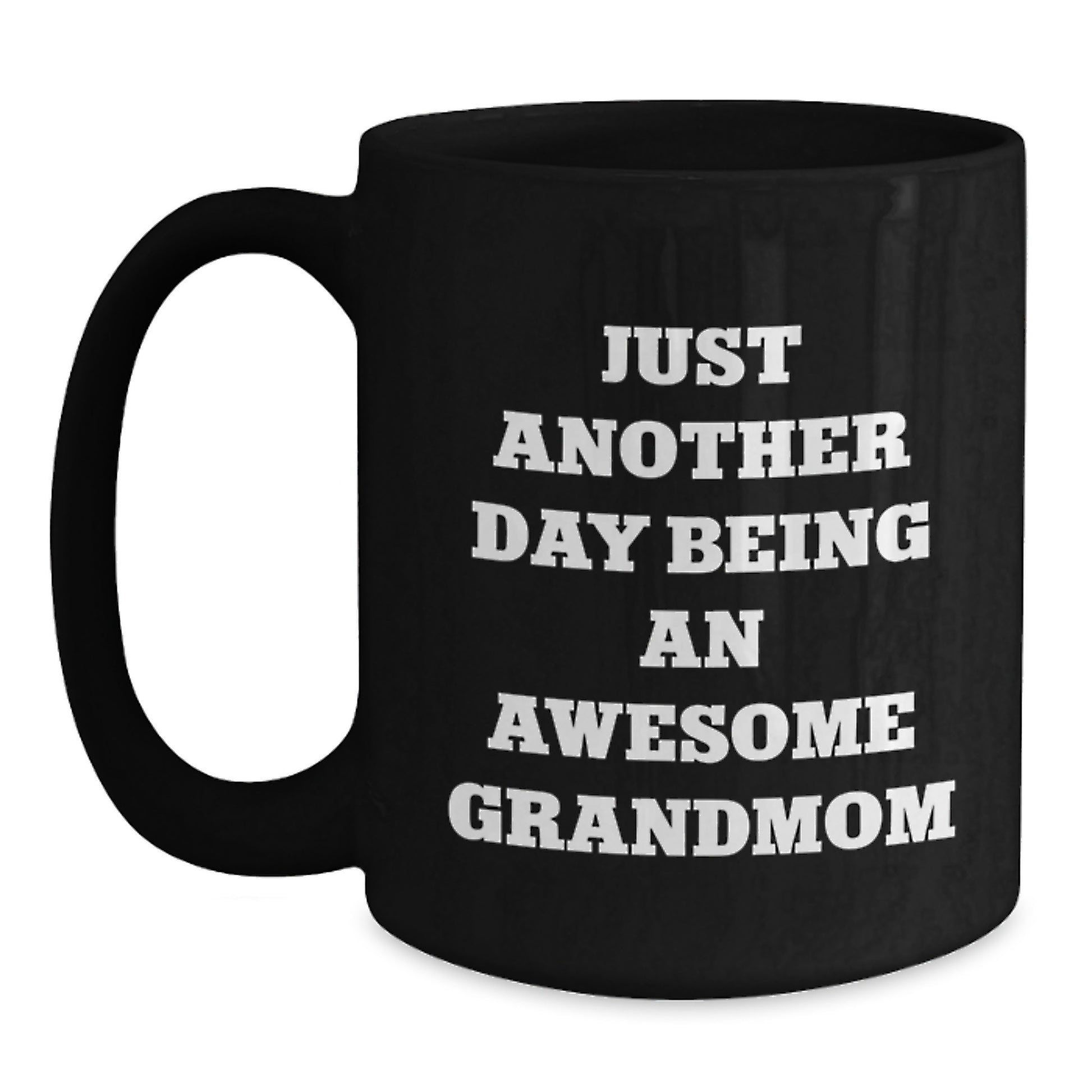 Birthday Gift for Her Grandmom Black Coffee Mug Present - Main