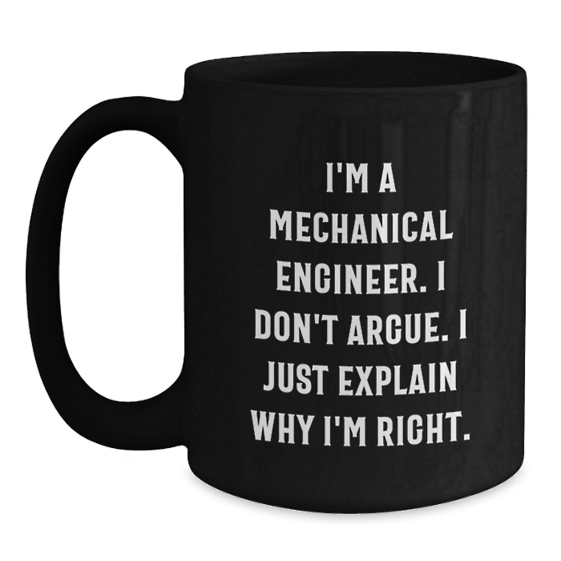 Birthday Gift Mechanical Engineer Black Mug for Her Present Keepsake - Main