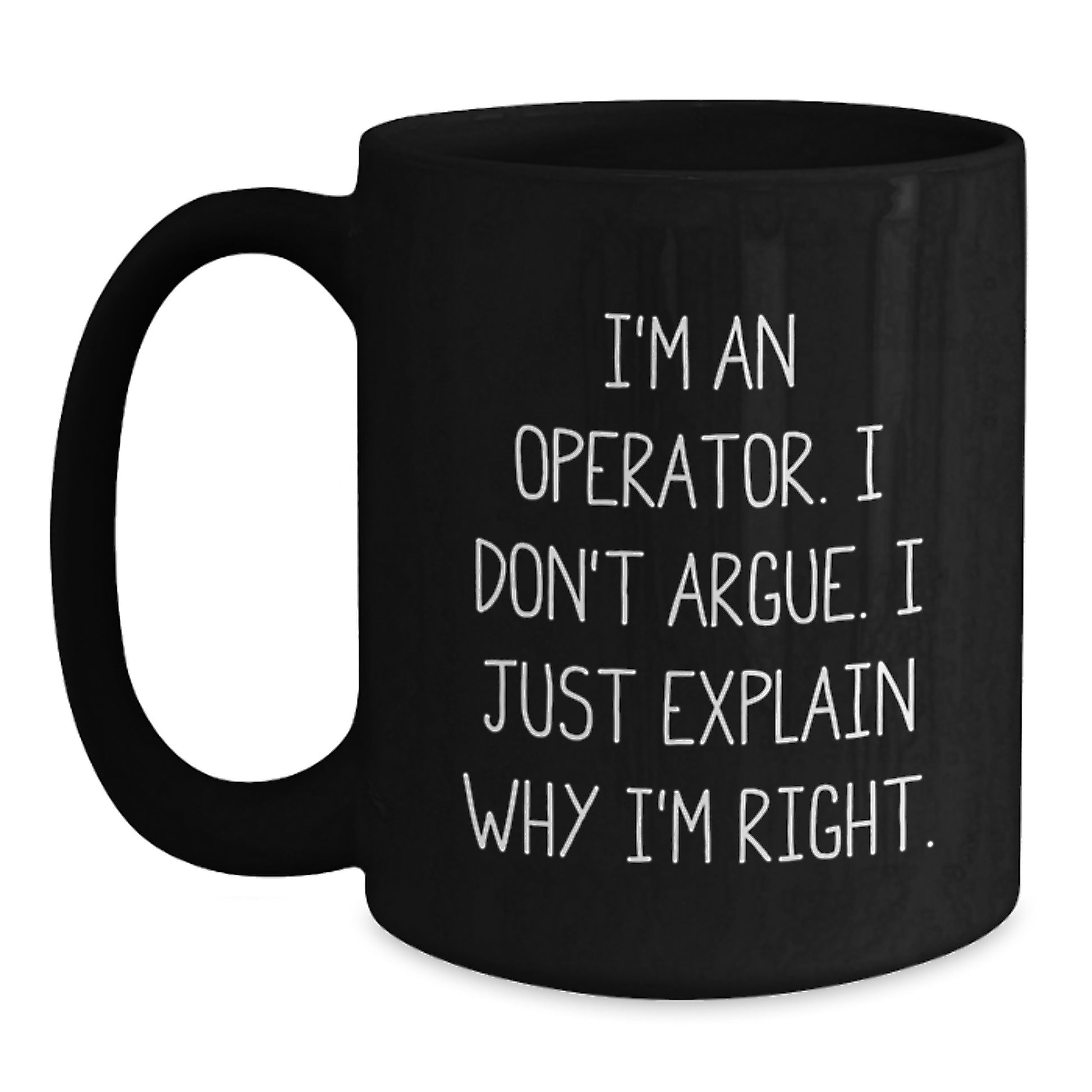 Operator Keepsake Black Coffee Mug for Him Birthday Gift with 15oz - Main