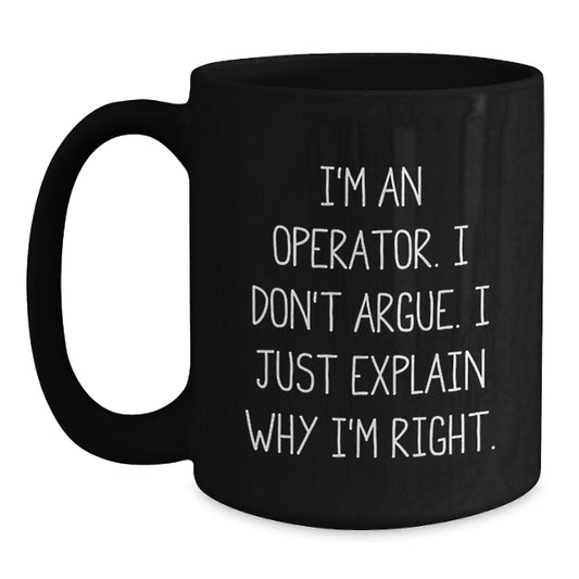 Operator Keepsake Black Coffee Mug for Him Birthday Gift with 15oz - Main