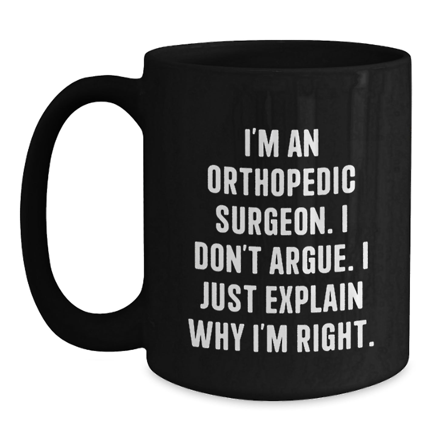Orthopedic Surgeon Keepsake Black Coffee Mug for Him Birthday Gift - Main