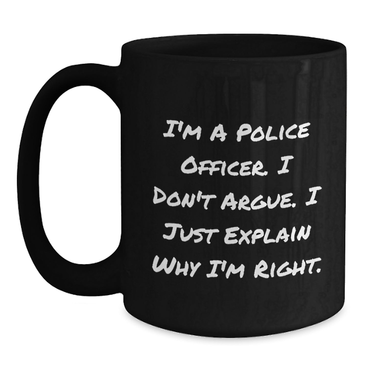 Police Officer Keepsake Ceramic Black Coffee Mug for Him Birthday Gift - Main