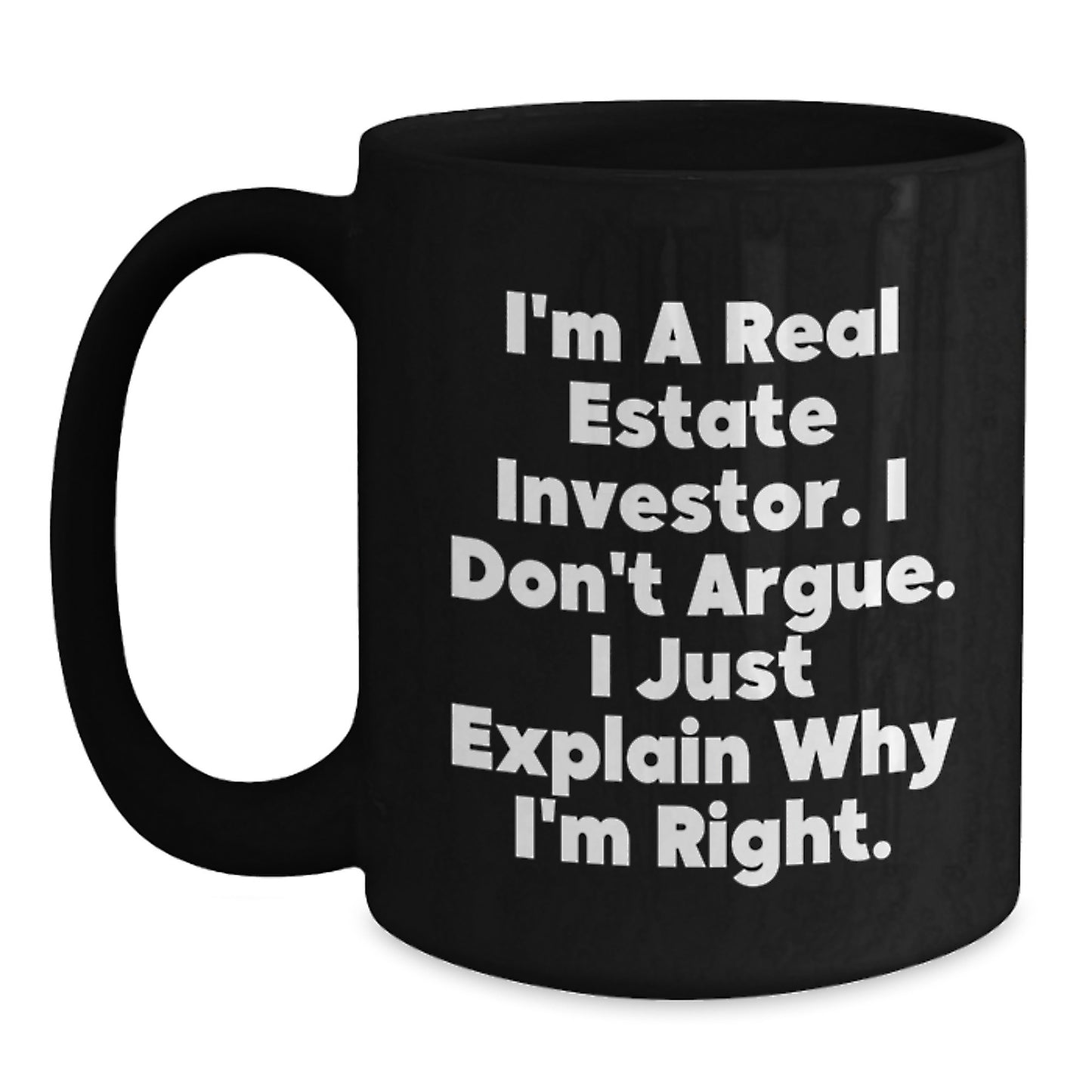 Funny Real Estate Investor Gifts for Mom Mother's Day Black Coffee Mug from Son - Main