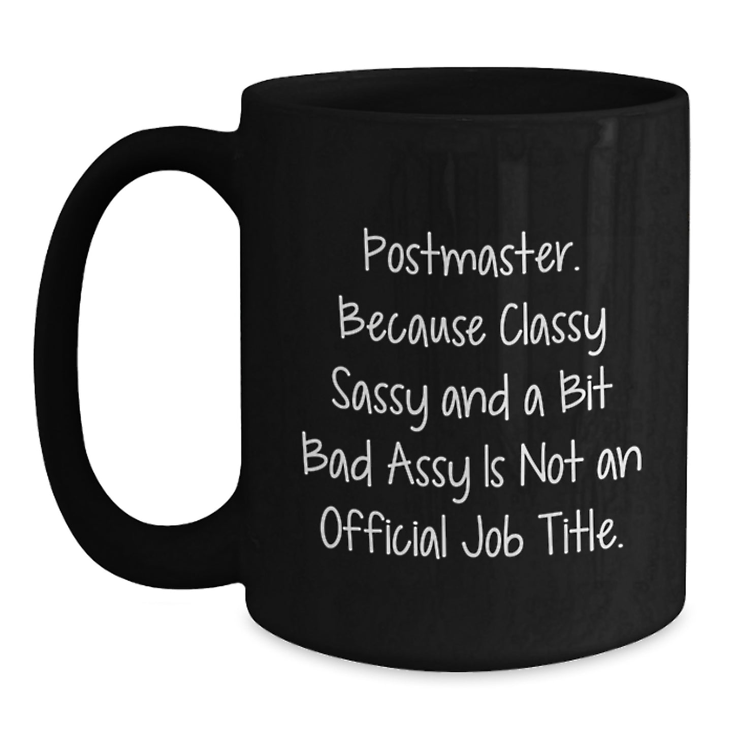 Birthday Gift Postmaster Black Ceramic Coffee Mug for Her Present - Main